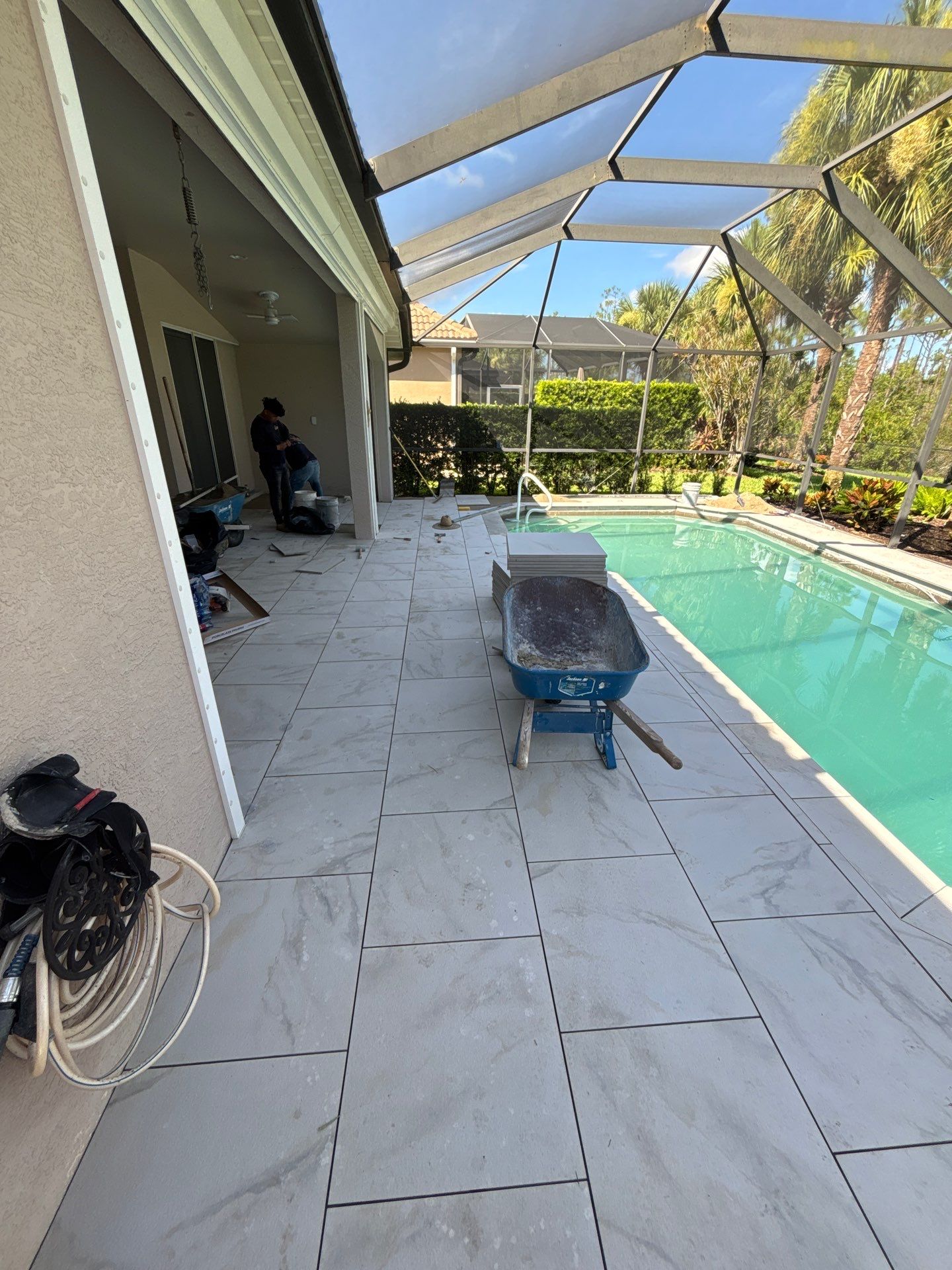 Porcelain Pool Deck - Colonial Country Club by Old Town Pavers Llc