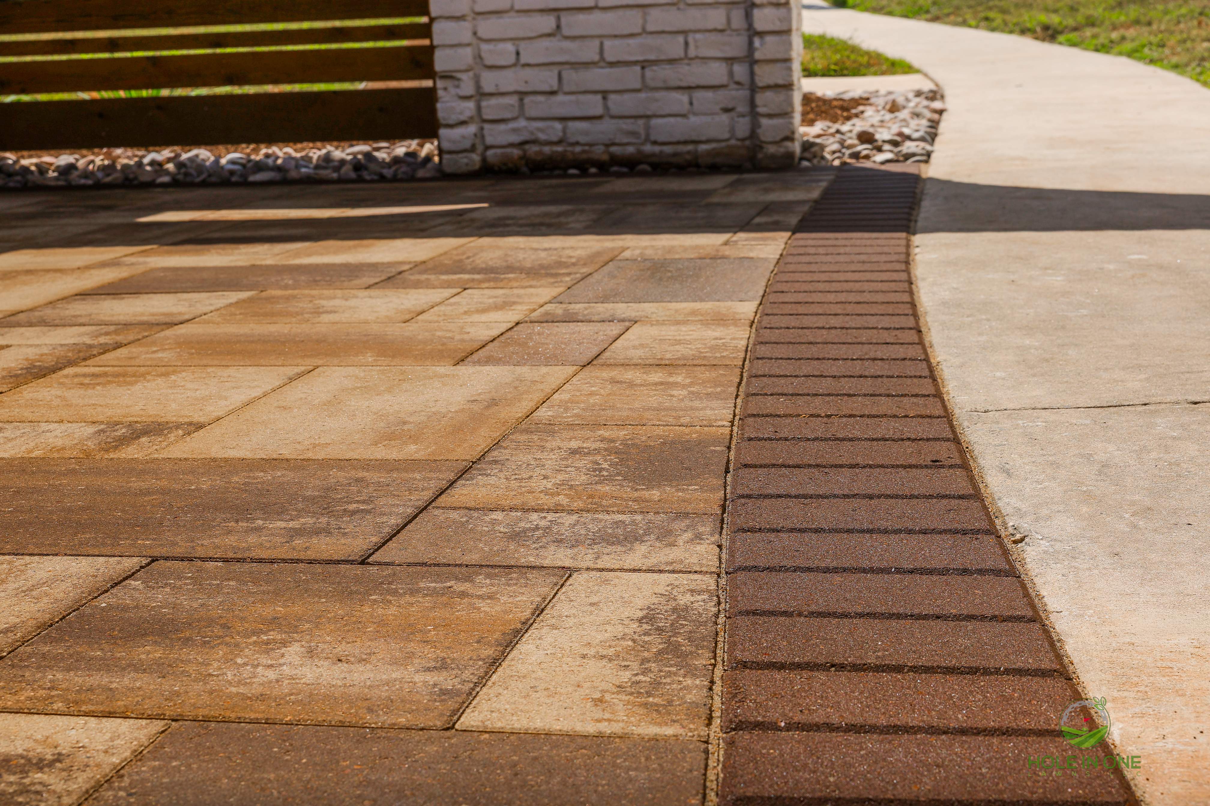 Front Paver Patio, Laredo Rock & Xeriscape Beds | Hollywood Park, San Antonio TX by Hole In One Lawns, LLC