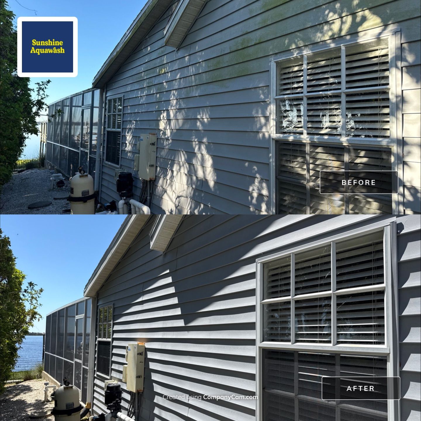 🏡 From Green to Clean! 🌊 Epic House & Pool Cage Cleaning on the Manatee River | Ellenton, FL 💦 by Sunshine AquaWash