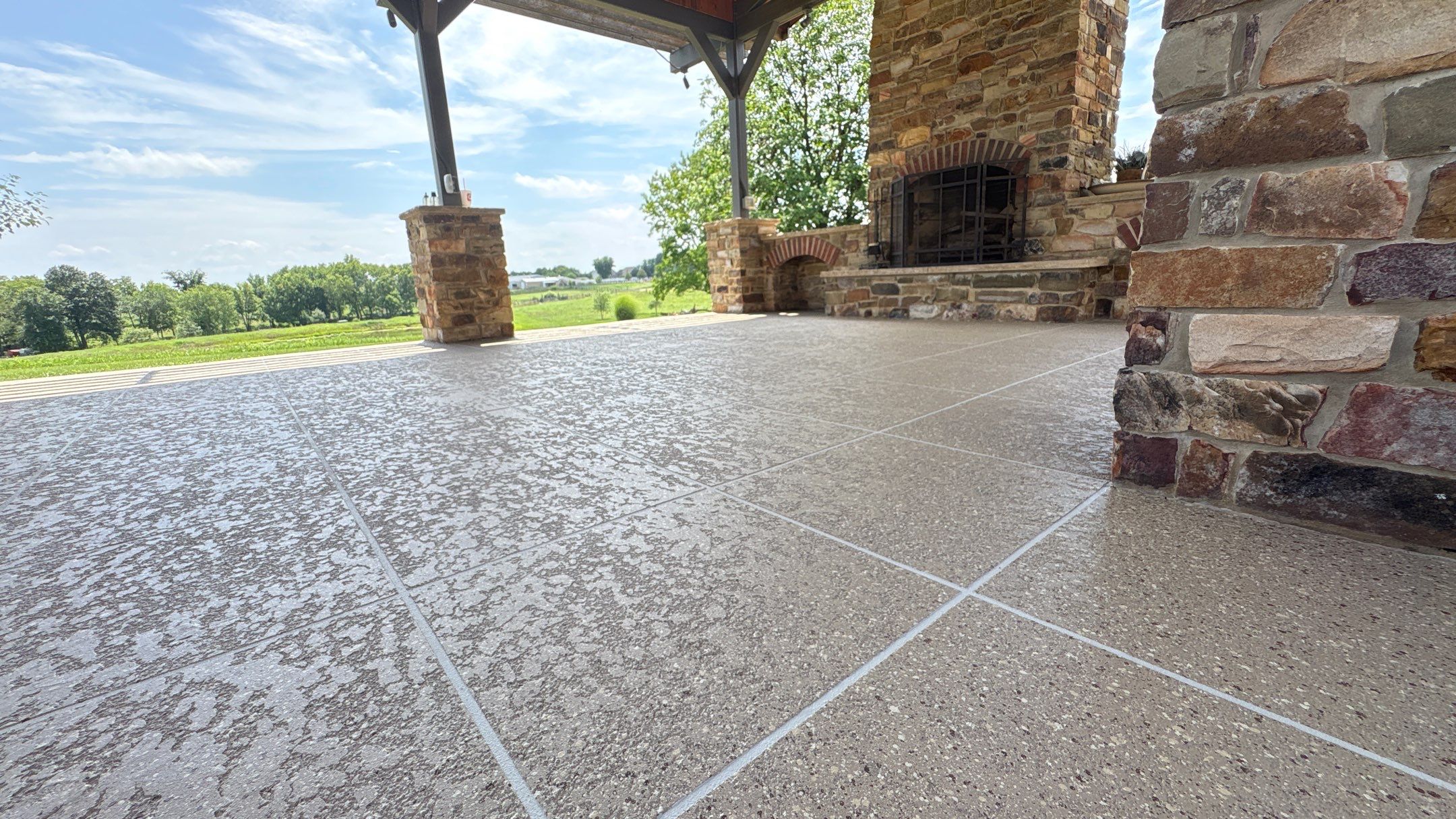 Custom Back Patio Resurface - Kearney, MO by Big Red Decorative Concrete, LLC