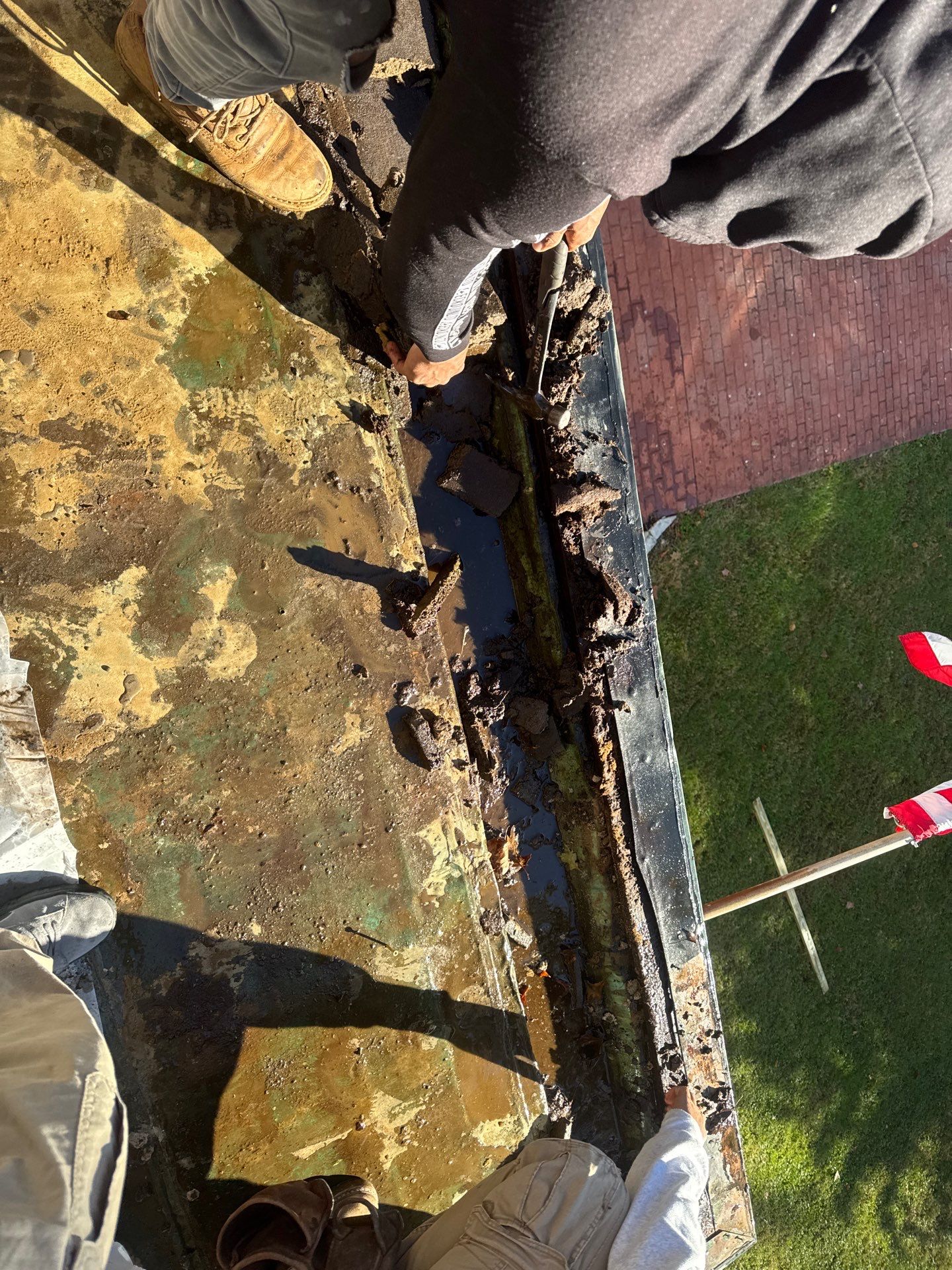 Copper Flashing Repair by Storm Contracting 