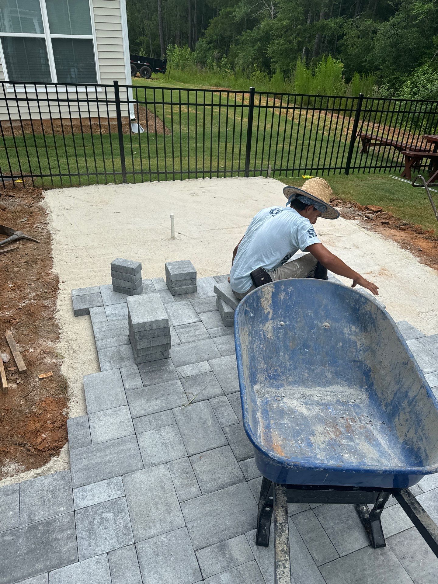 Custom Gray Stone Paver Patio Installation in Bluffton by Lowcountry Scapes, LLC