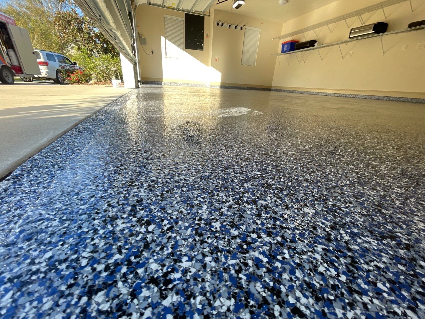 Garage in Gainesville, FL in Denim by Cross Creek Concrete Coatings