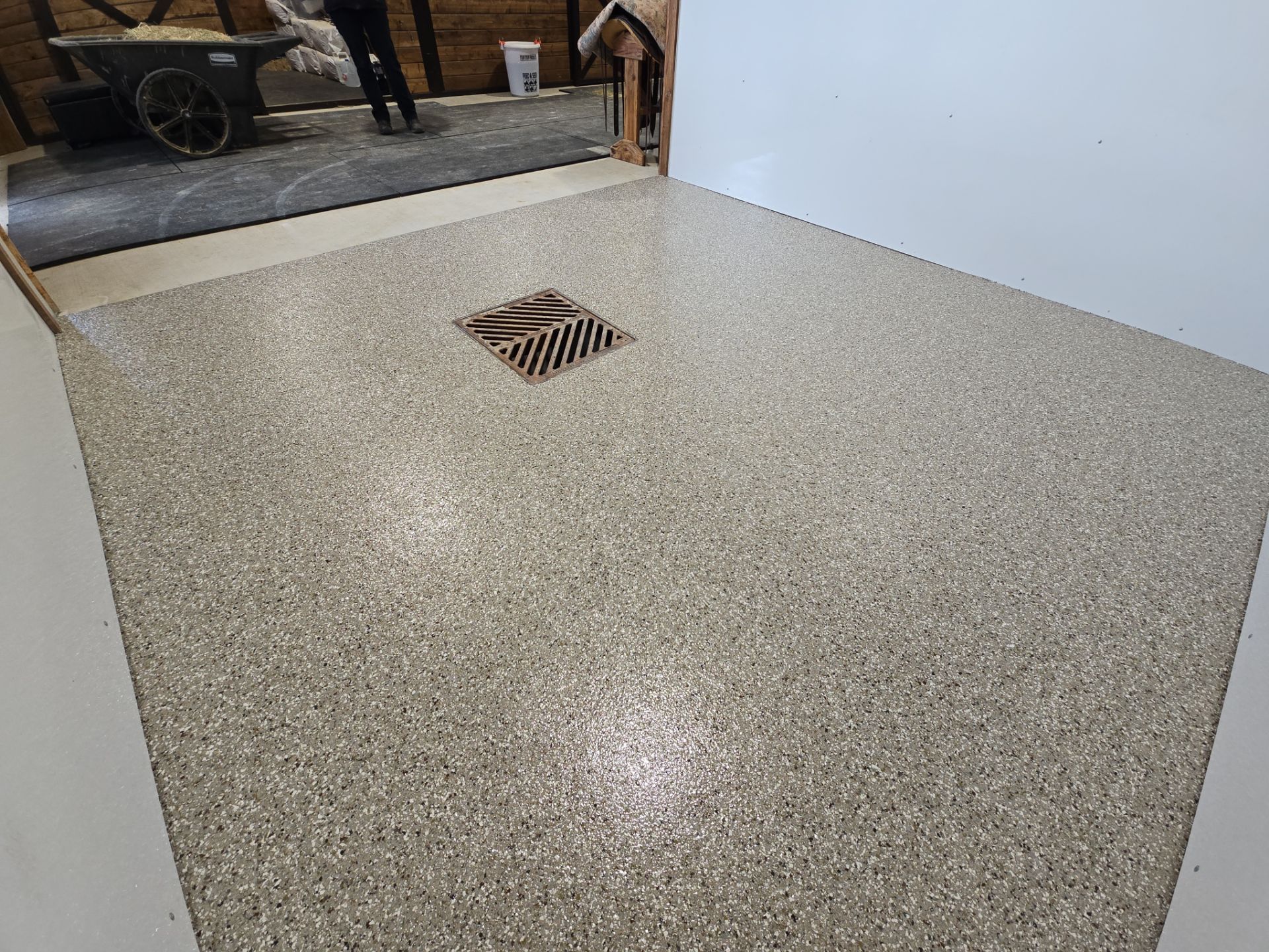 Tack Room TransFLOORmation using Pebble Beach by Croc Coatings, LLC