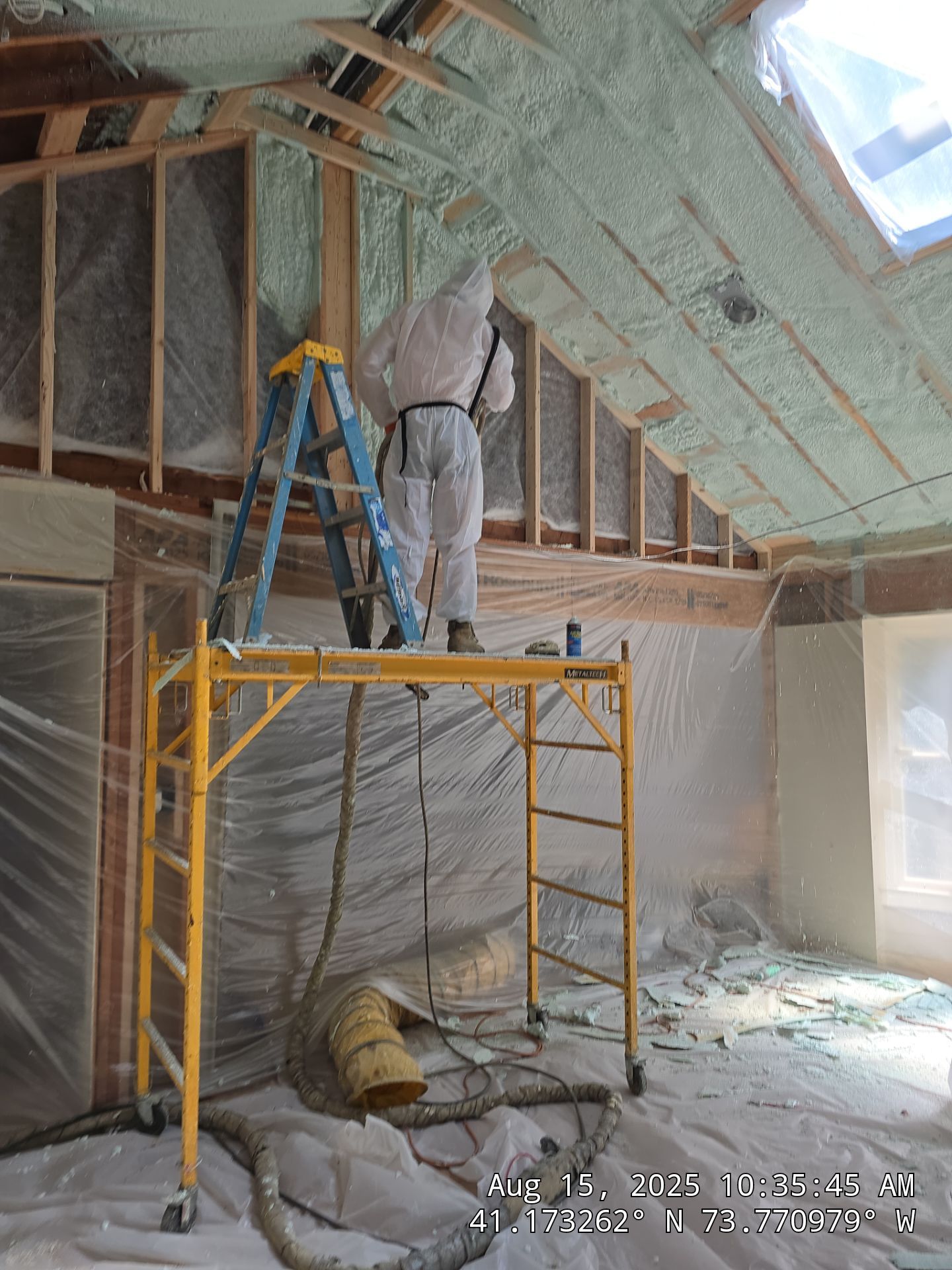 Cathedral Ceiling using Closed Cell Spray Foam by NYS Foam & Energy