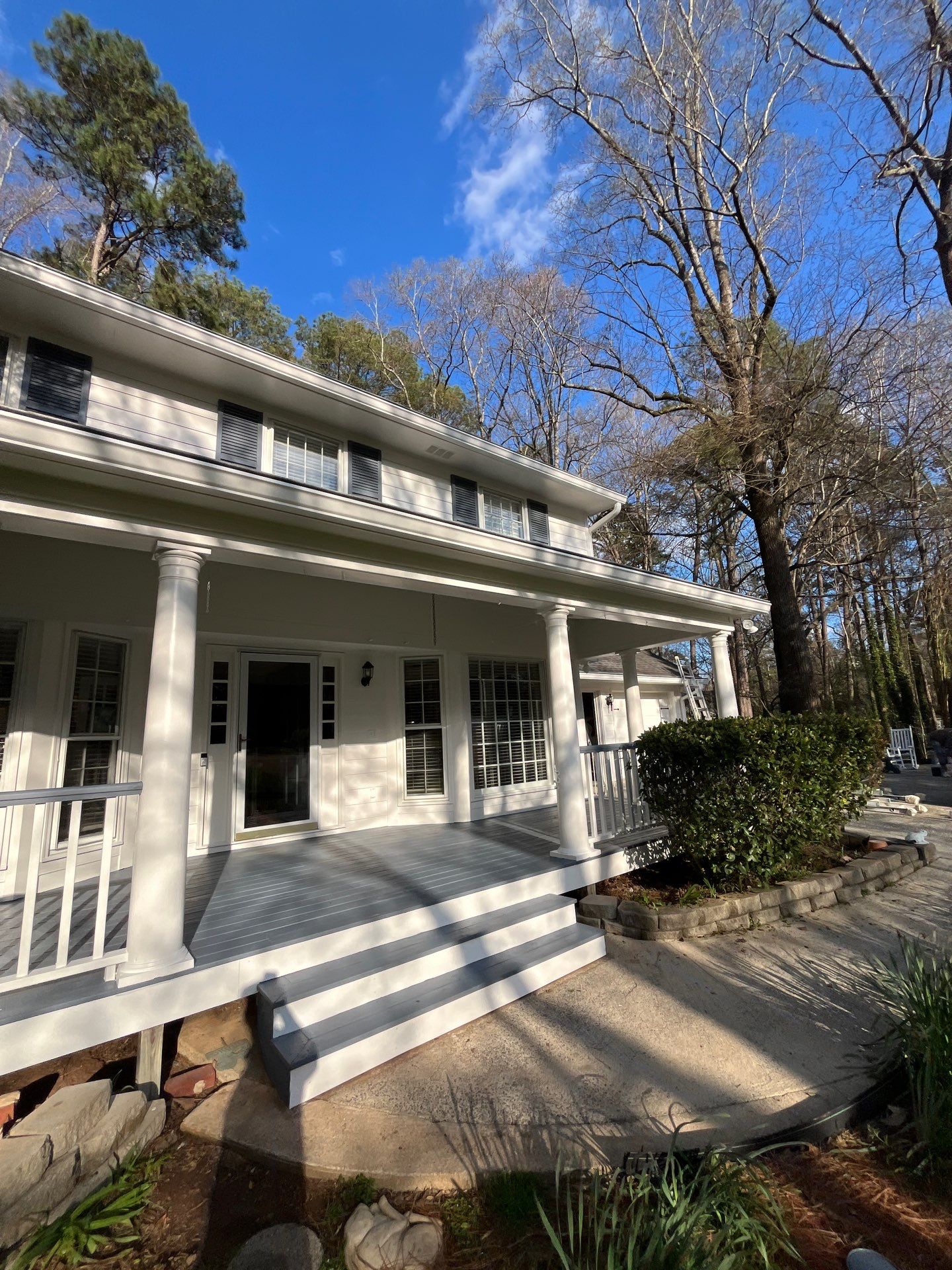 Marietta James Hardie Siding Installation, Rotted Wood Replacement, Exterior Painting, and Deck Stain using Sherwin Williams SuperDeck SOLID Stain by Nelson Exteriors