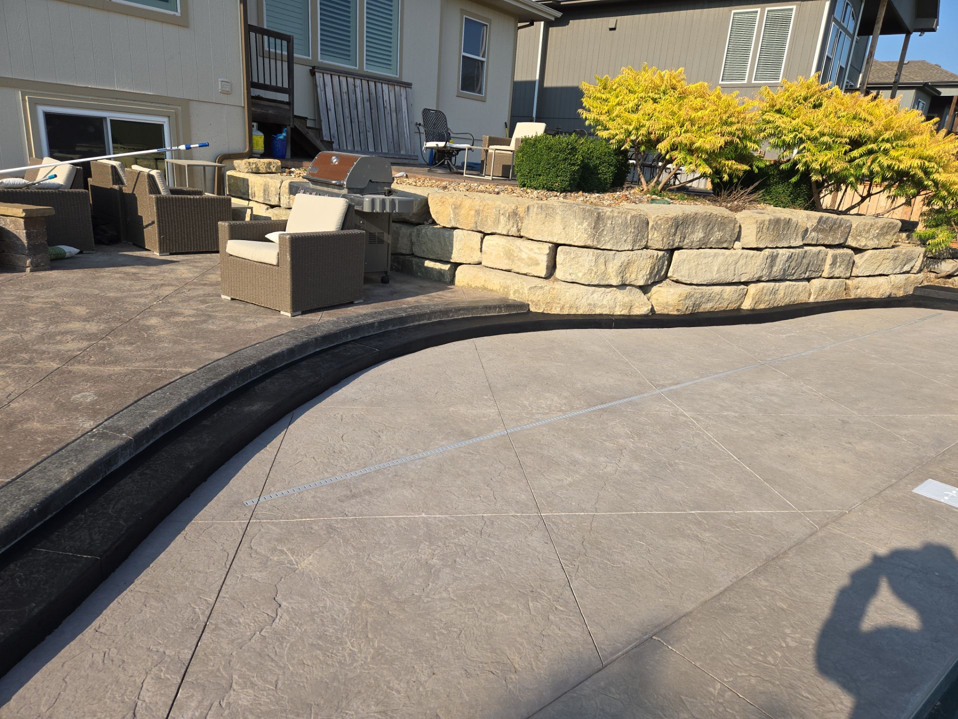 Back Yard Pool Patio by LAND ESCAPES LLC