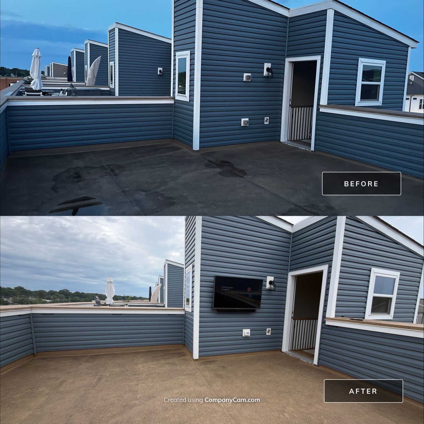  outdoor rooftop/deck entertainment wall by Spartan Home Pros