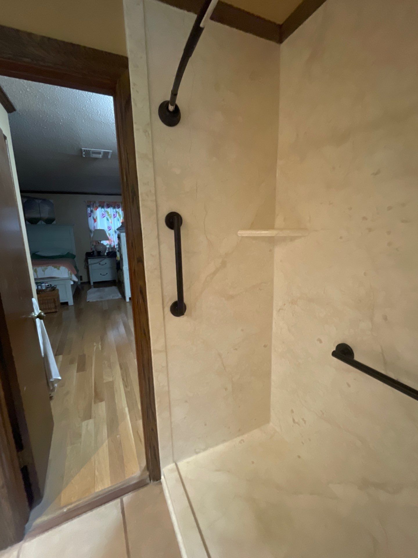 Tub to walk in shower in Fredericksburg by Lane Lauritsen - The Hill Country, Texas