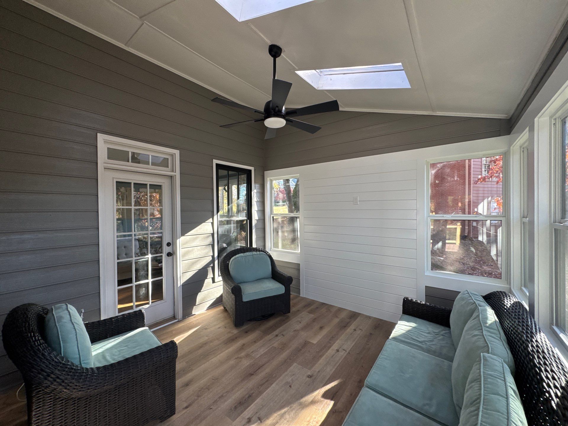 Custom Multi-Level Composite Deck and Sunroom Addition in Suwanee by Swift Home Renovations 