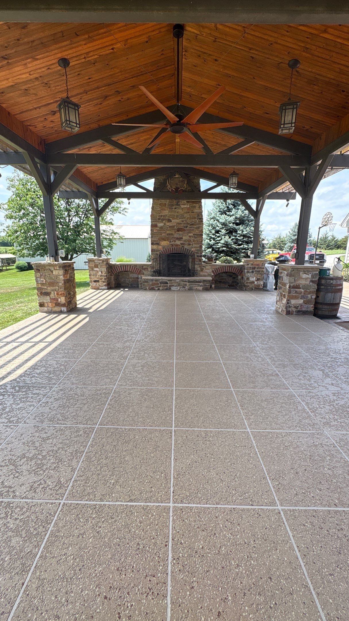 Custom Back Patio Resurface - Kearney, MO by Big Red Decorative Concrete, LLC