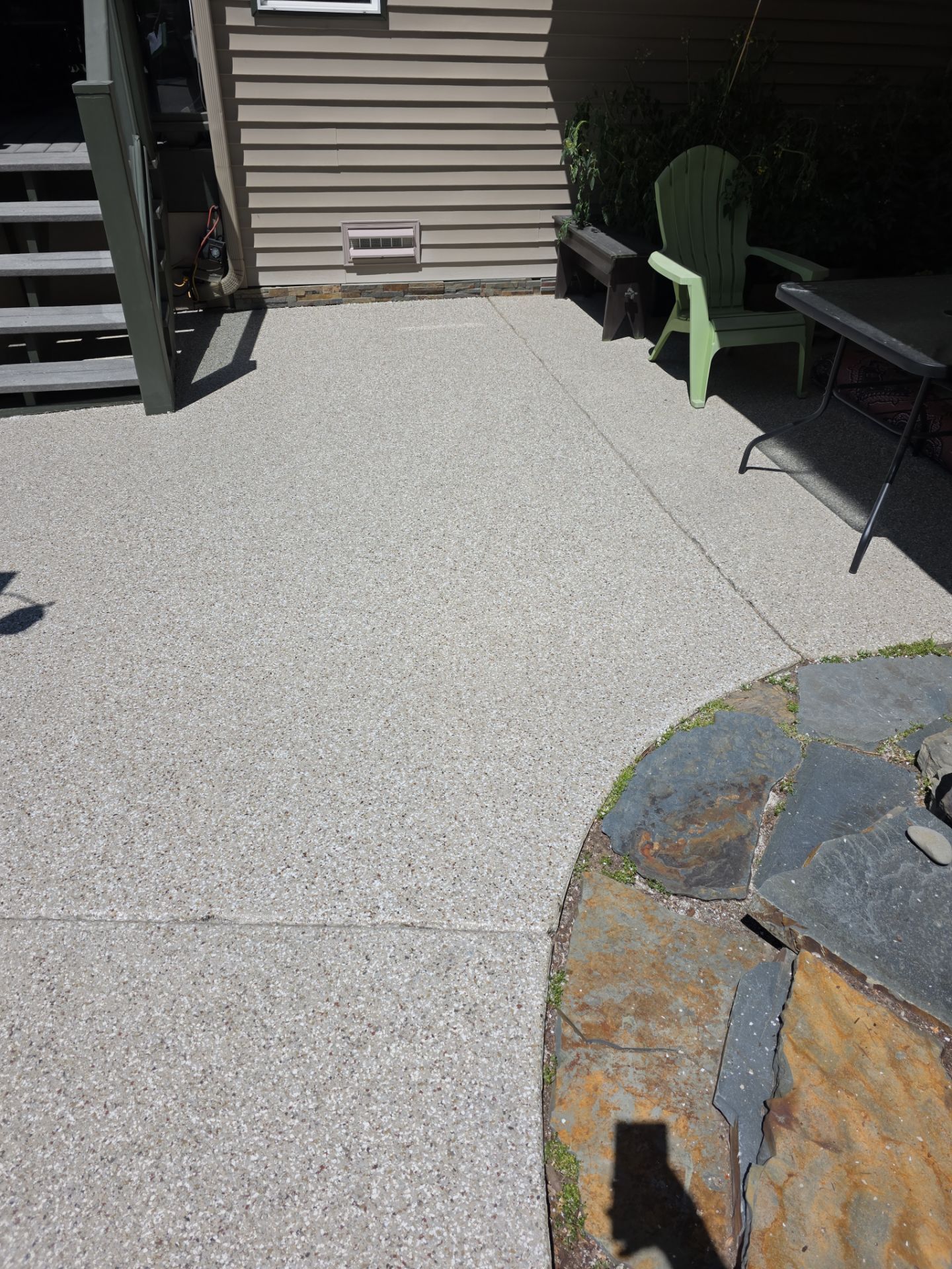 Patio Transformation using Pebble Beach by Croc Coatings, LLC