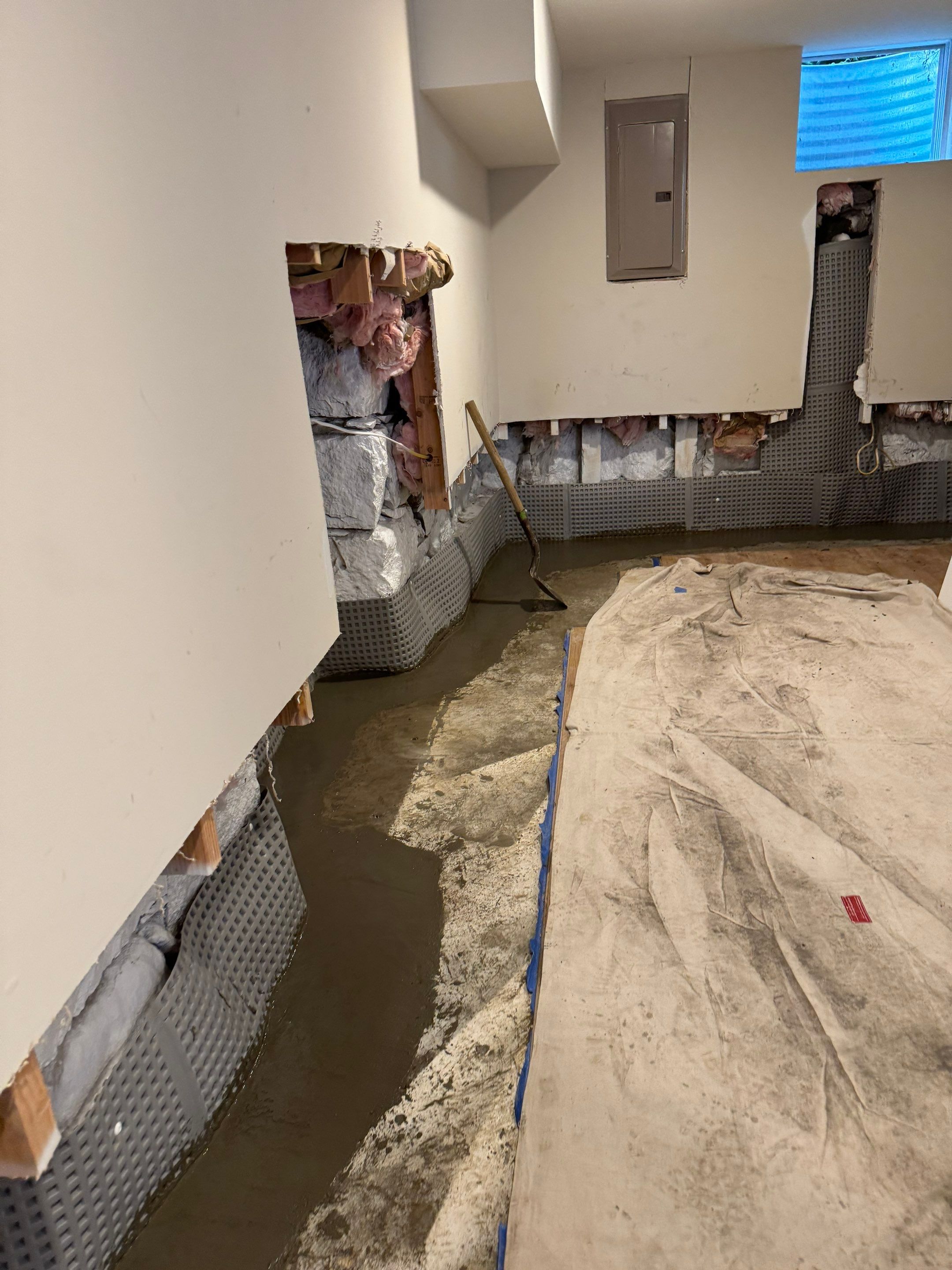 Interior French Drain & Wall Vapor Barrier Boonton NJ by Pure Service Pro, LLC 