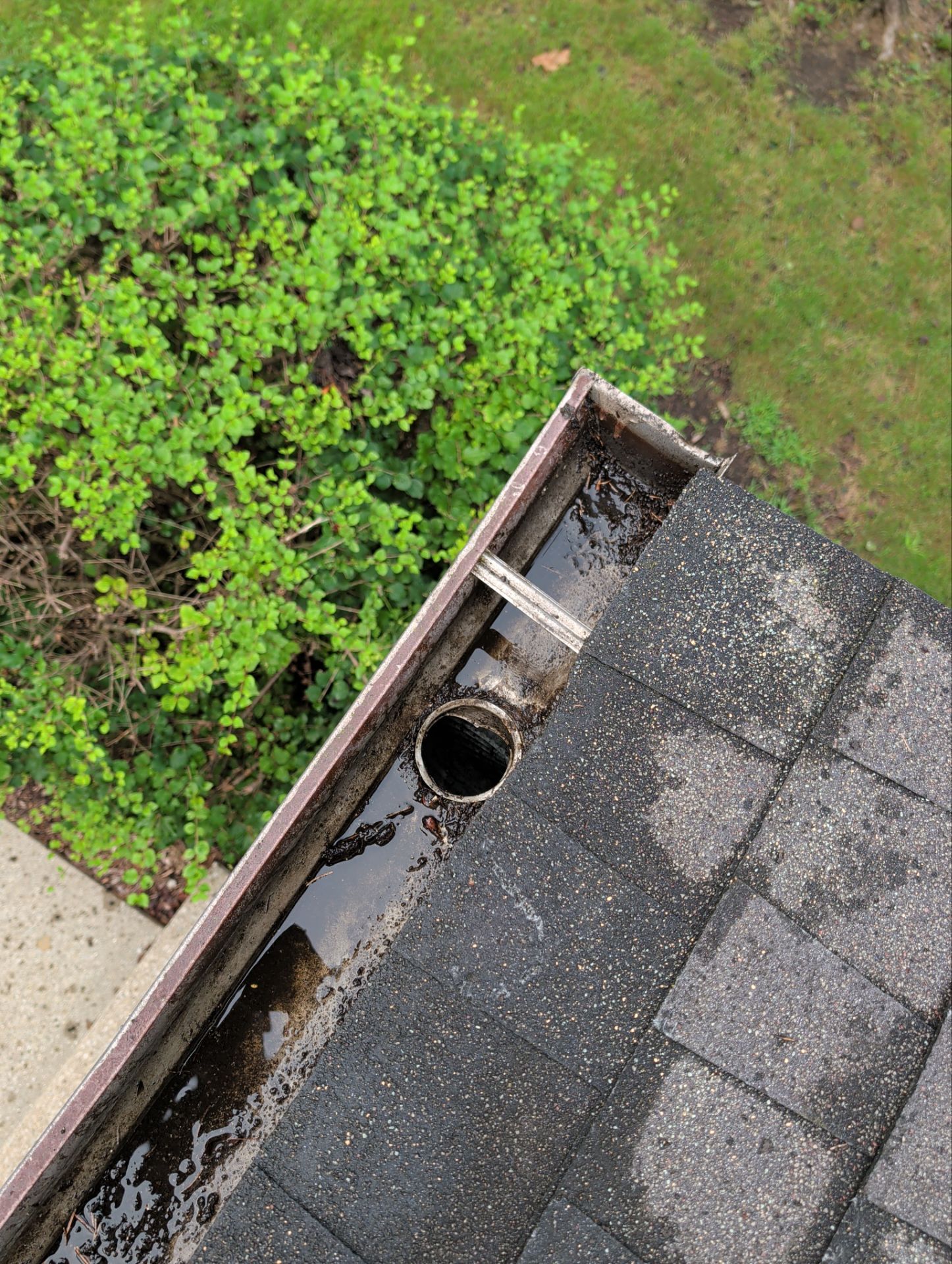 HOA gutter cleaning after photo.