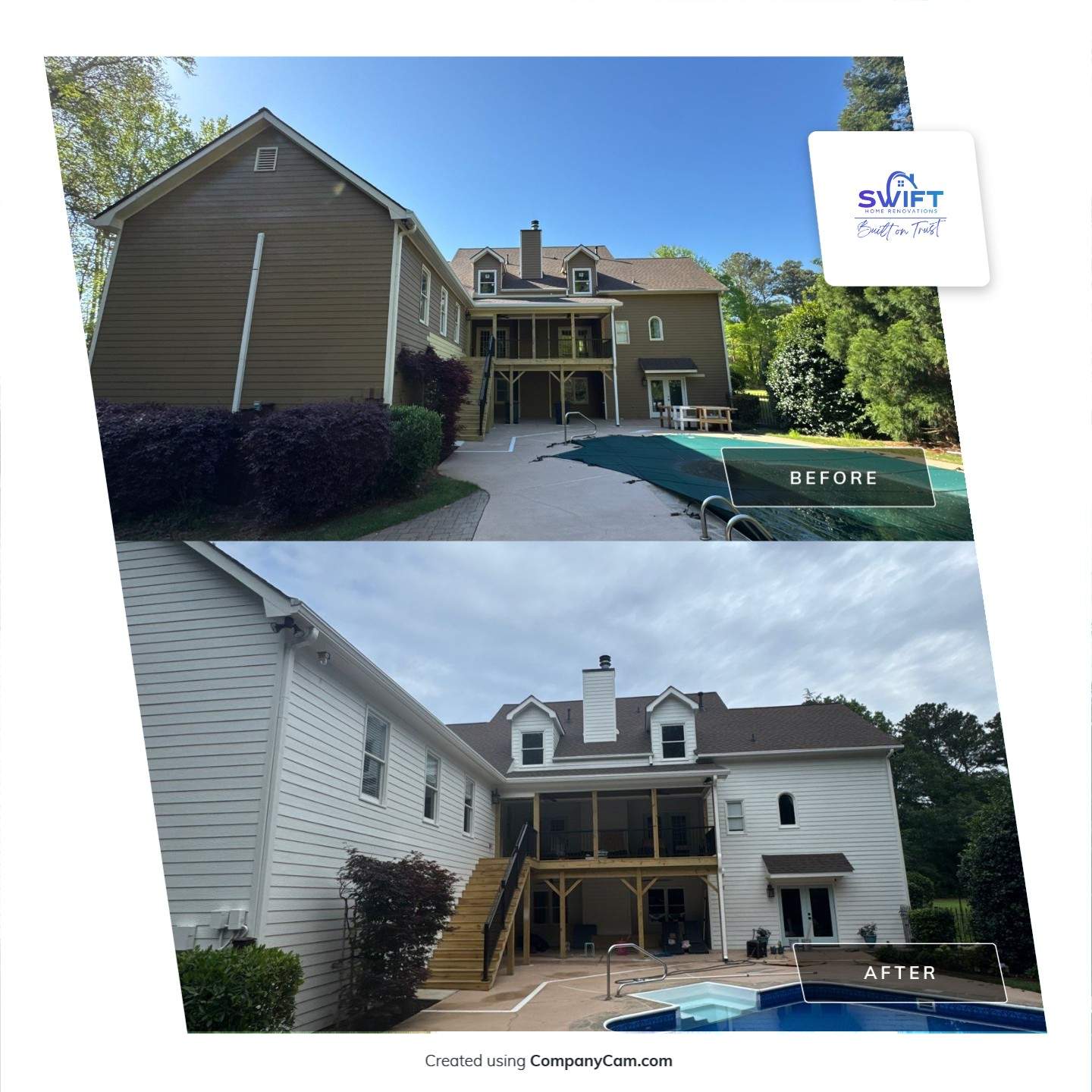 Full Exterior Painting and Siding Update in Powder Springs, Georgia by Swift Home Renovations