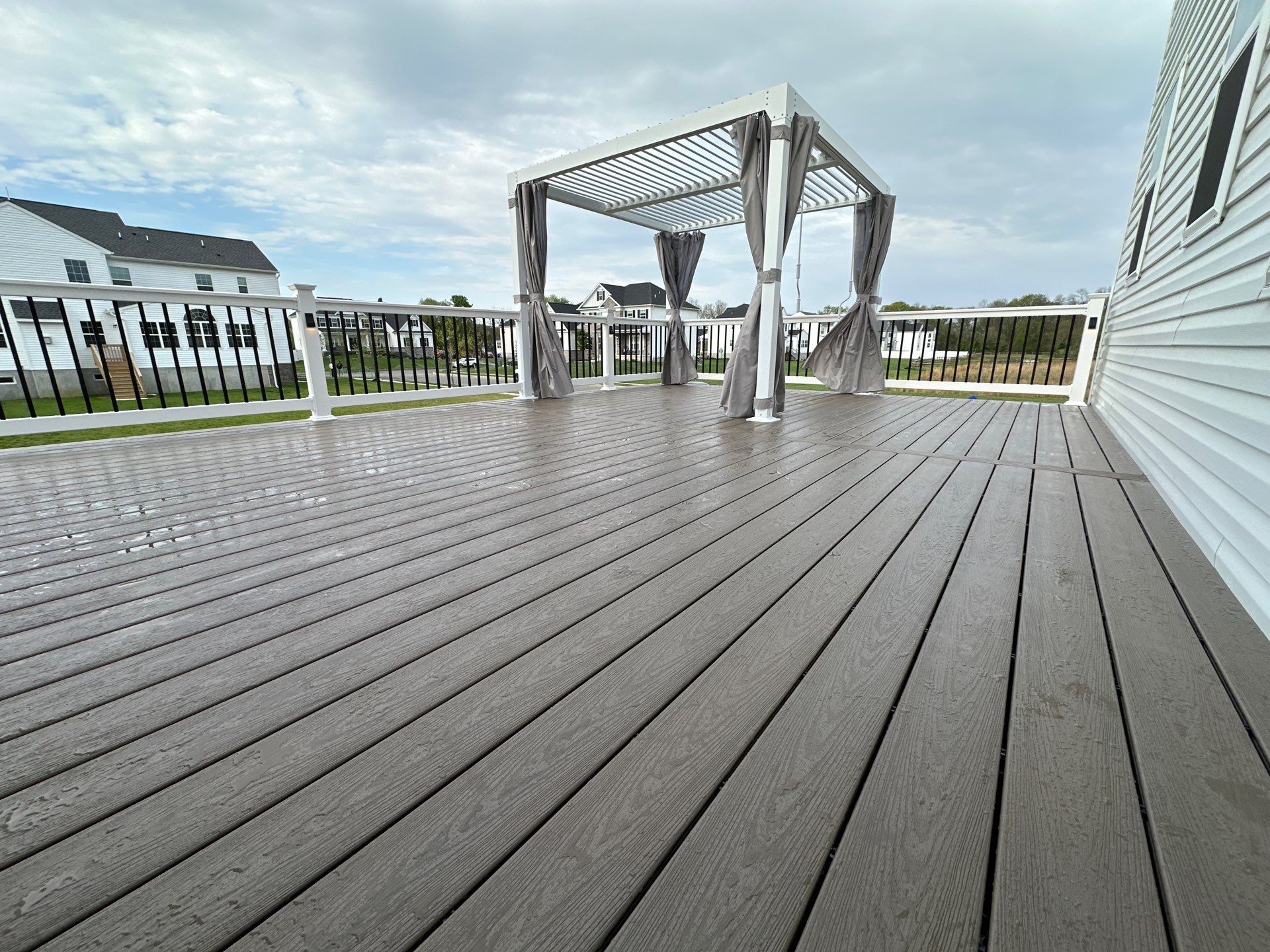New deck + Manual Louvered Pergola by deck guardian