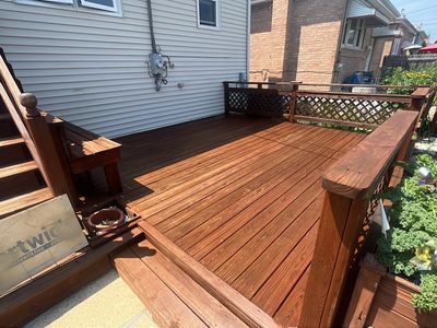 Wood cleaning and staining using Armstrong cloark oil stain