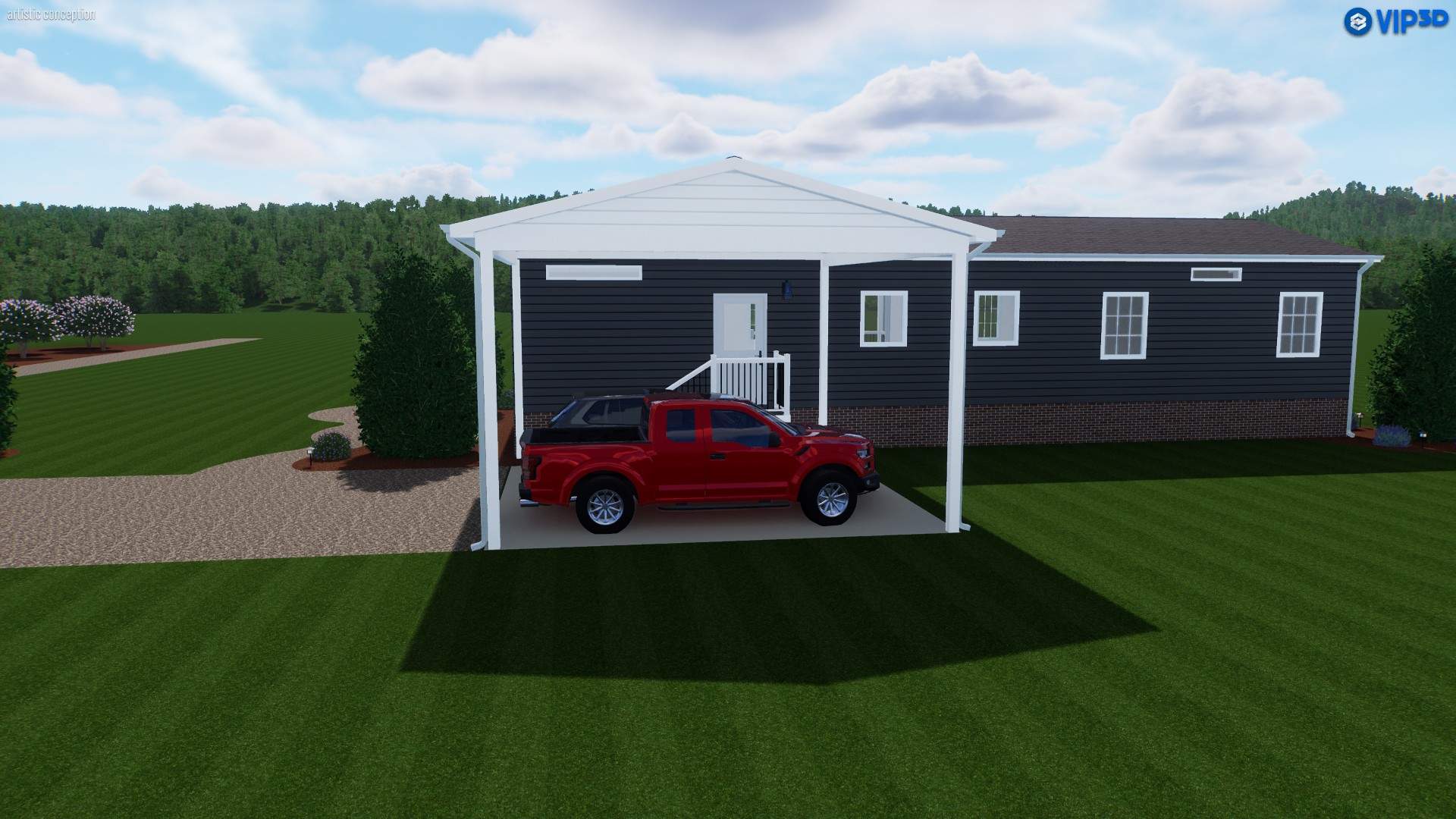 Custom Trex Covered Deck and Gabled Roof in Winterville by The Remodeling Company