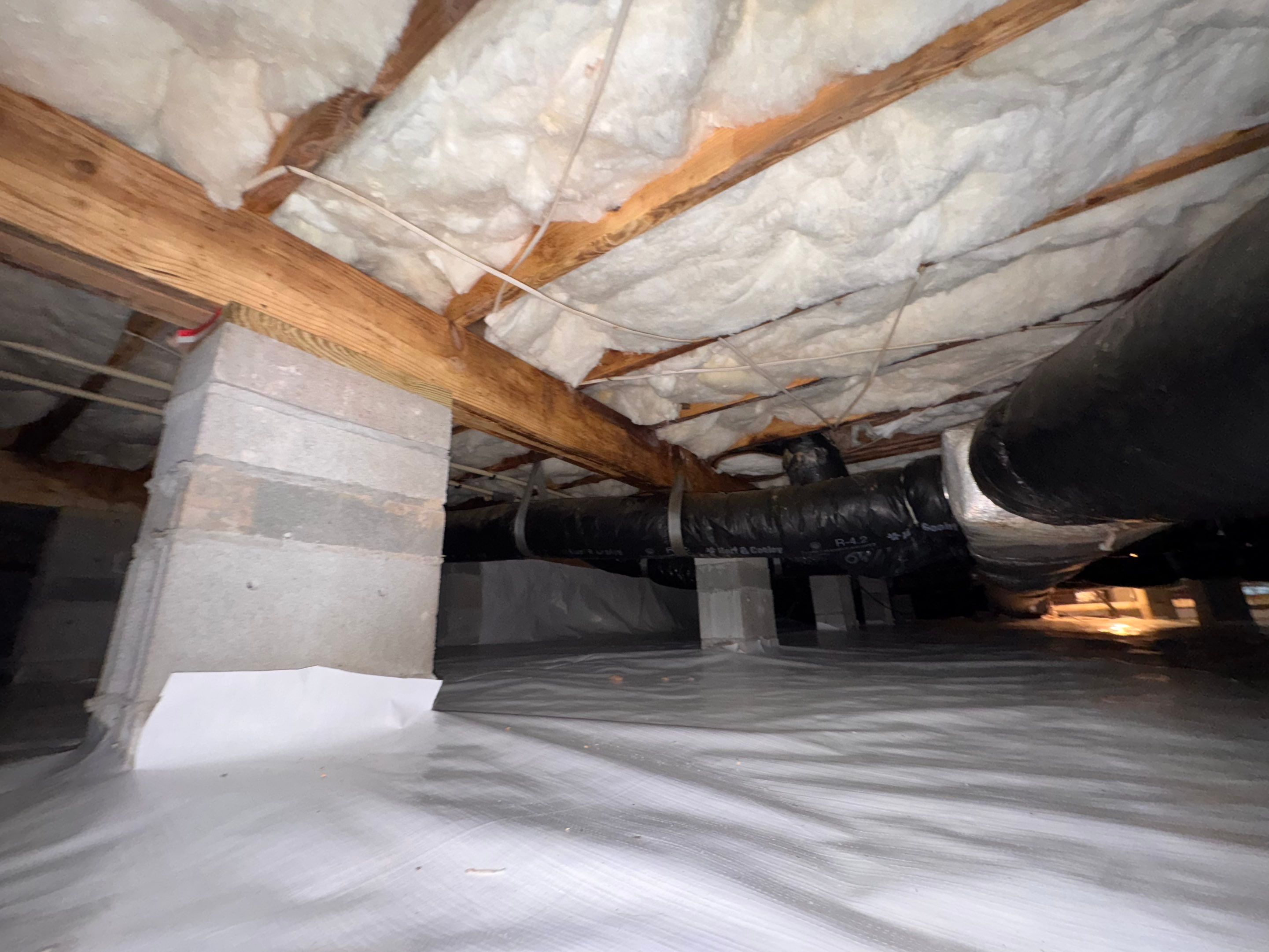 Moisture Barrier, Mold Clean, Structural Repair, Dehumidifier, R19 Insulation. by Impact Crawlspace