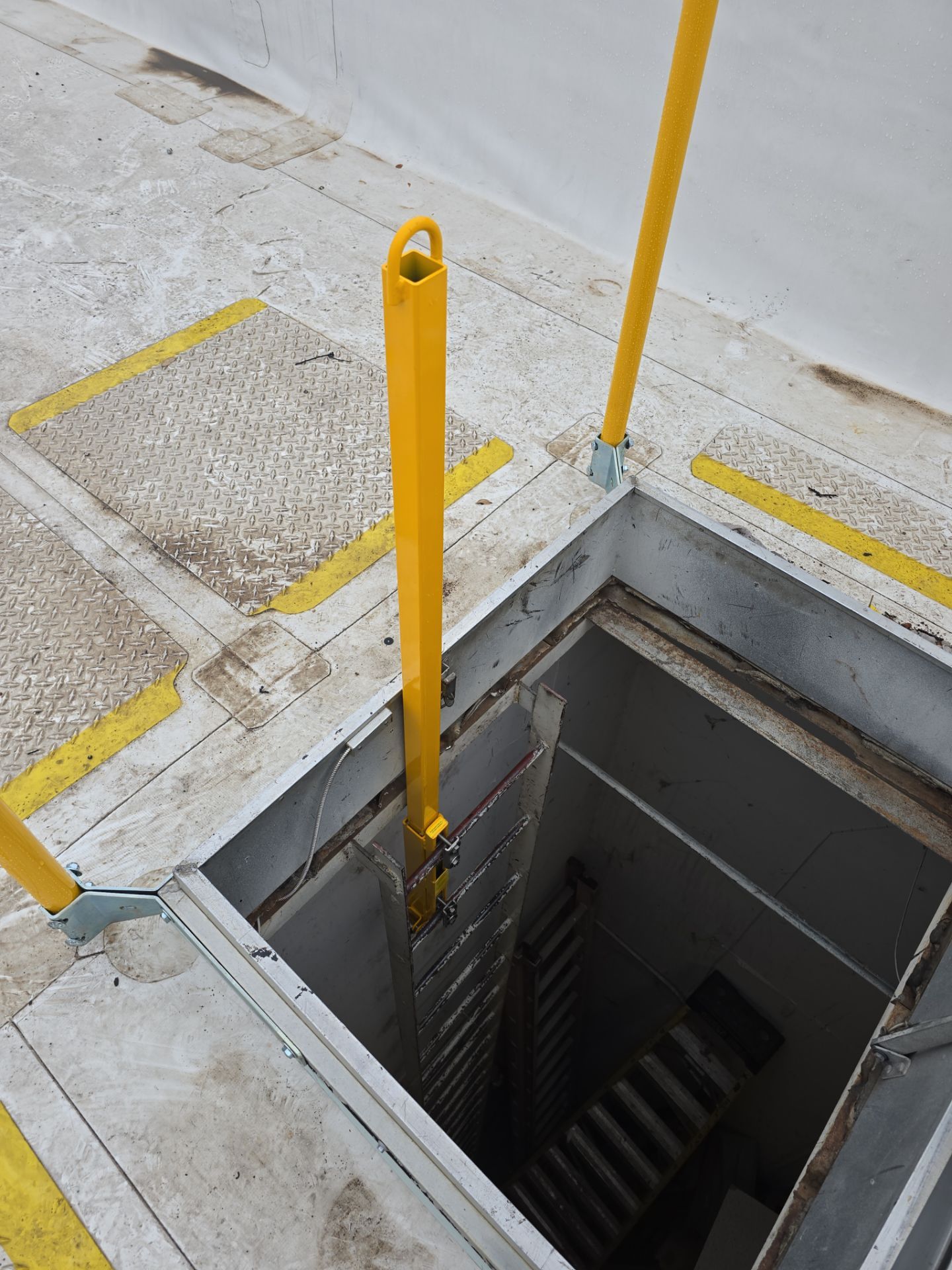 Commercial Roof Hatch Safety Rail using Bilco Safety Rail by Roof Experts