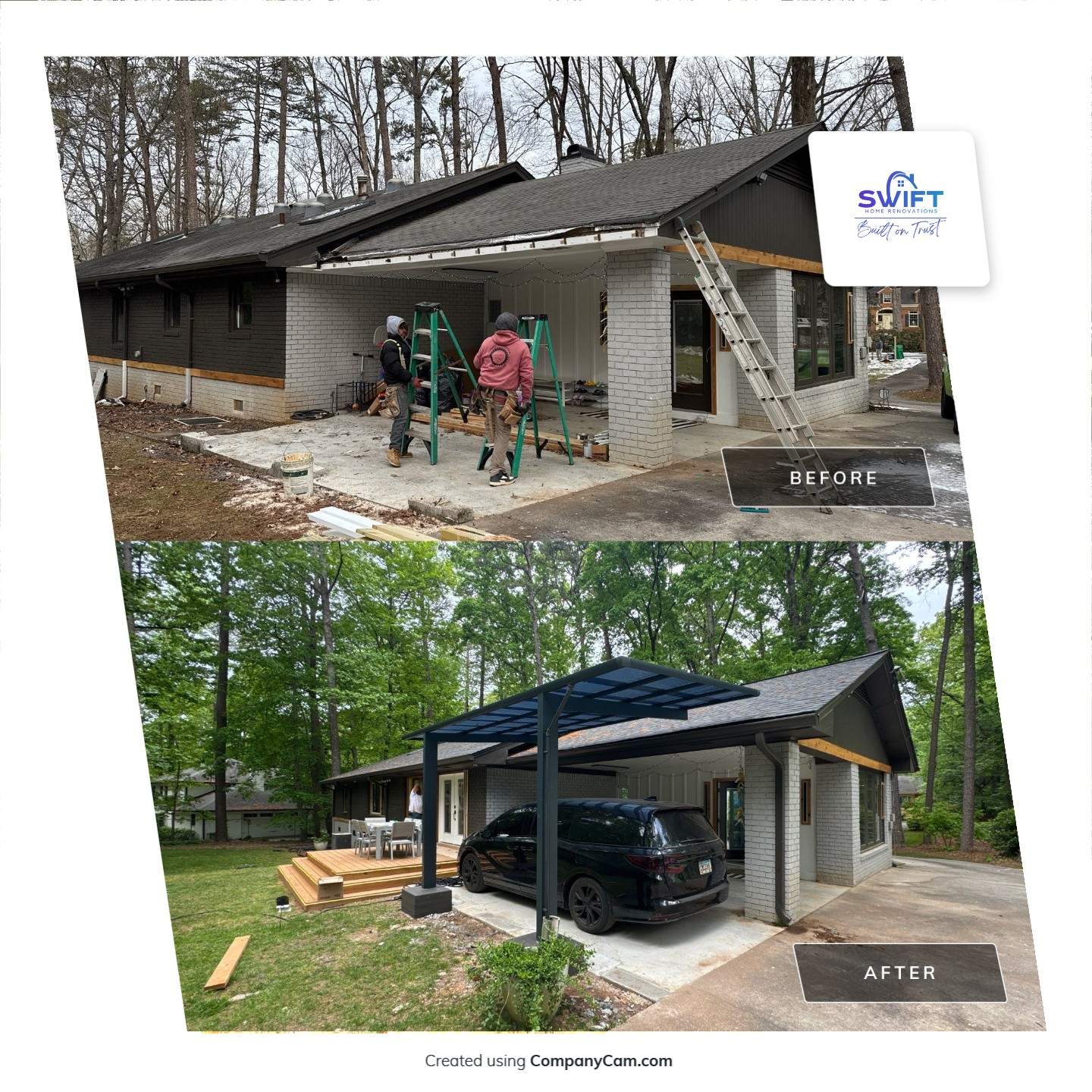 Modern Exterior Transformation and Multi-Tiered Deck Installation in Decatur by Swift Home Renovations