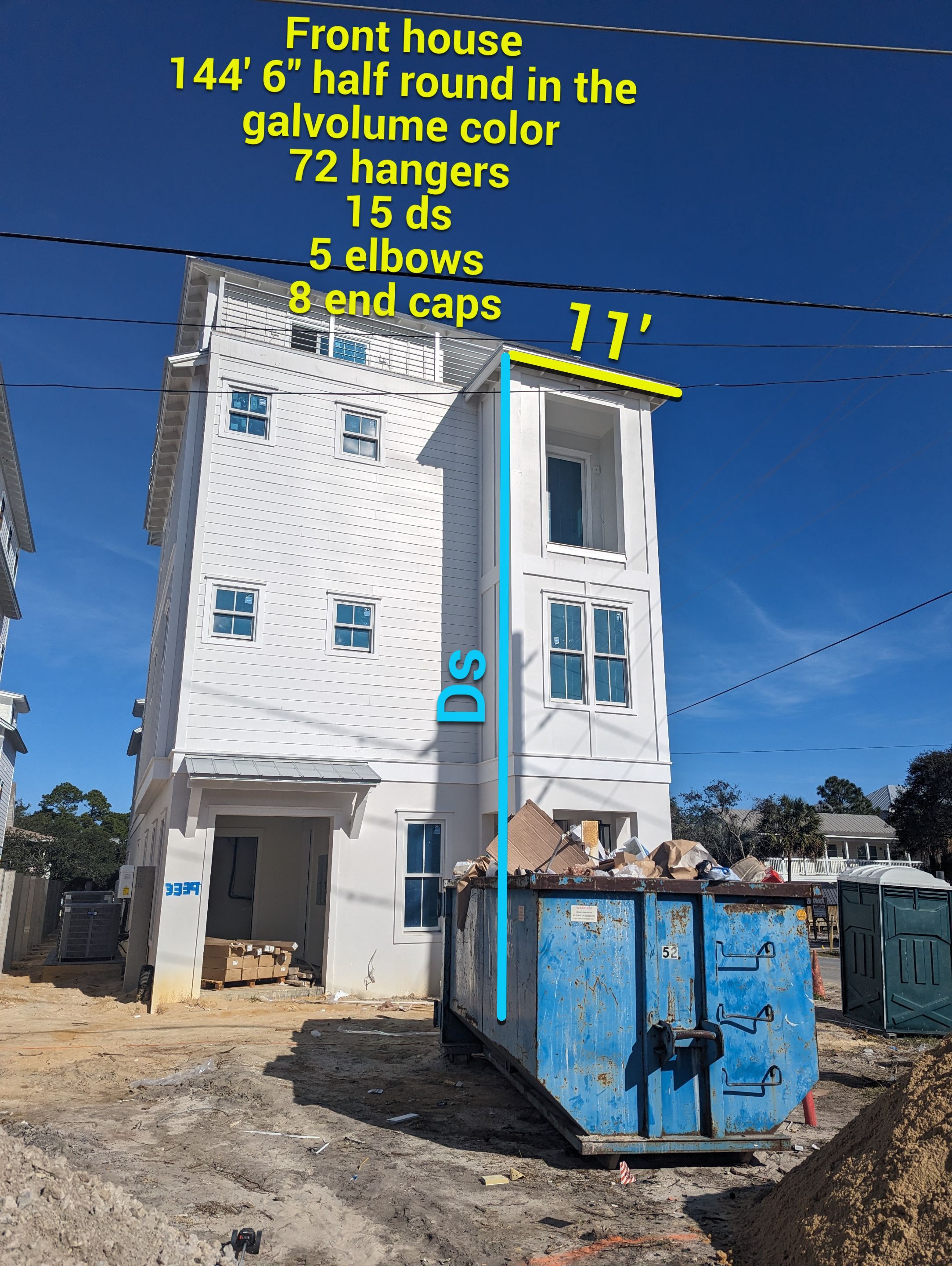 Half-Round Gutters in Galvalume Color in Santa Rosa Beach FL by Gutter Professors