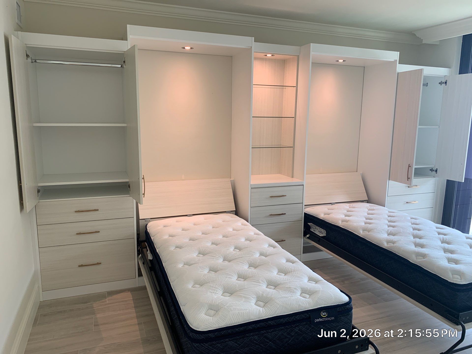 Beautiful Twin Murphy Beds with Plenty of Storage by More Space Place
