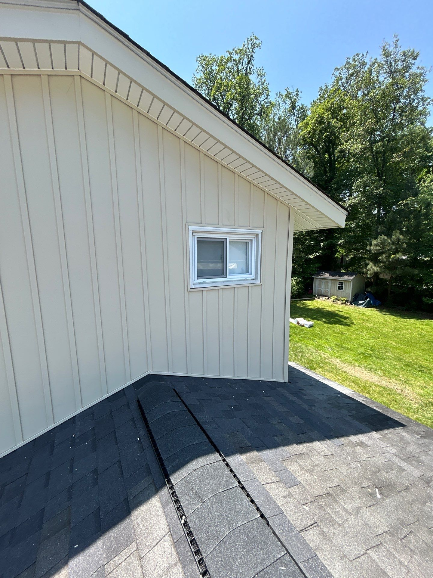 Fairfax: Residential Siding Replacement with CertainTeed 8" Board and Batten Siding in Desert Tan by RM Banning, Inc.
