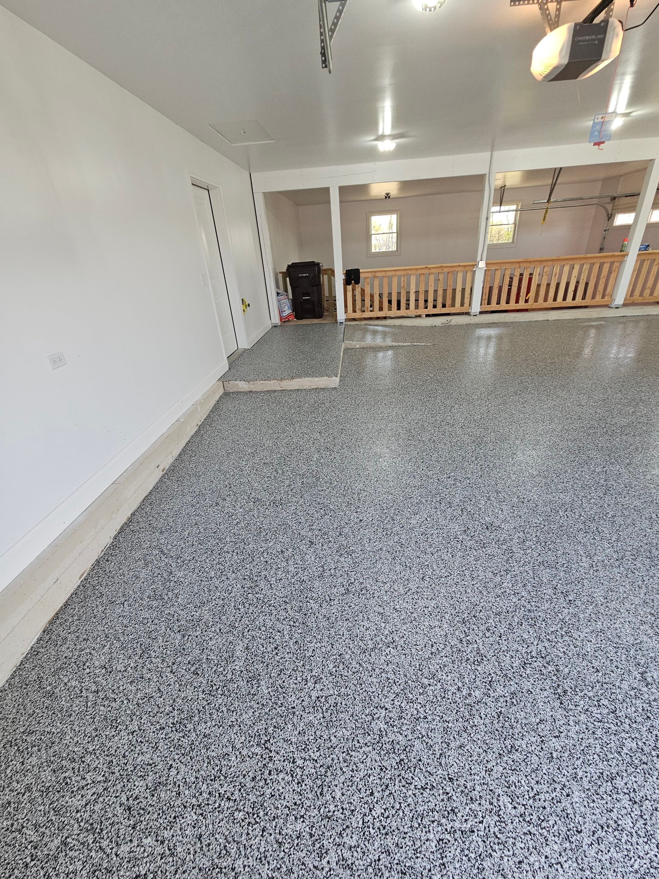 Domino Flake Garage Floor by Level 10 Coatings