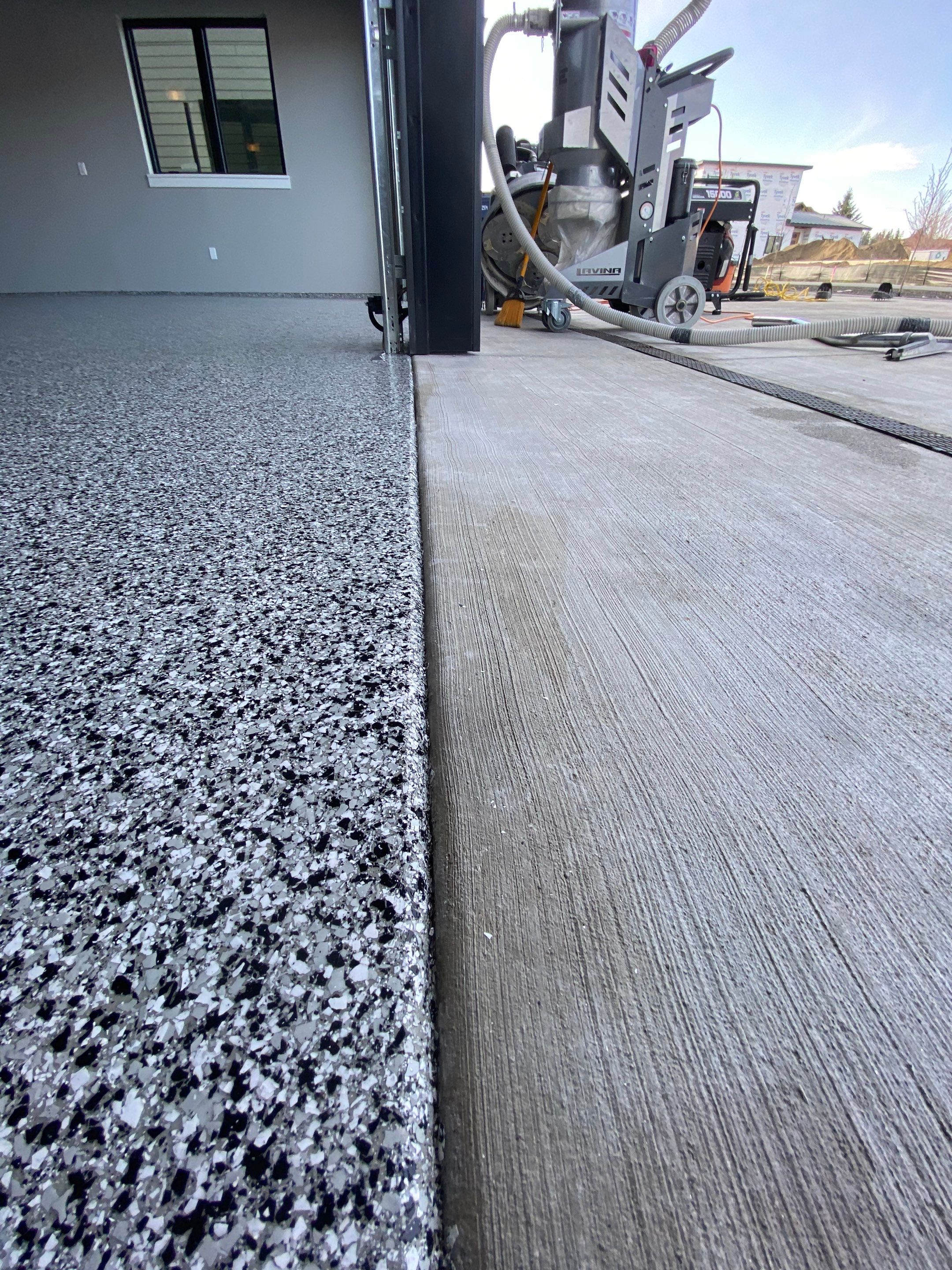 Garage Transformation using Domino by Croc Coatings, LLC