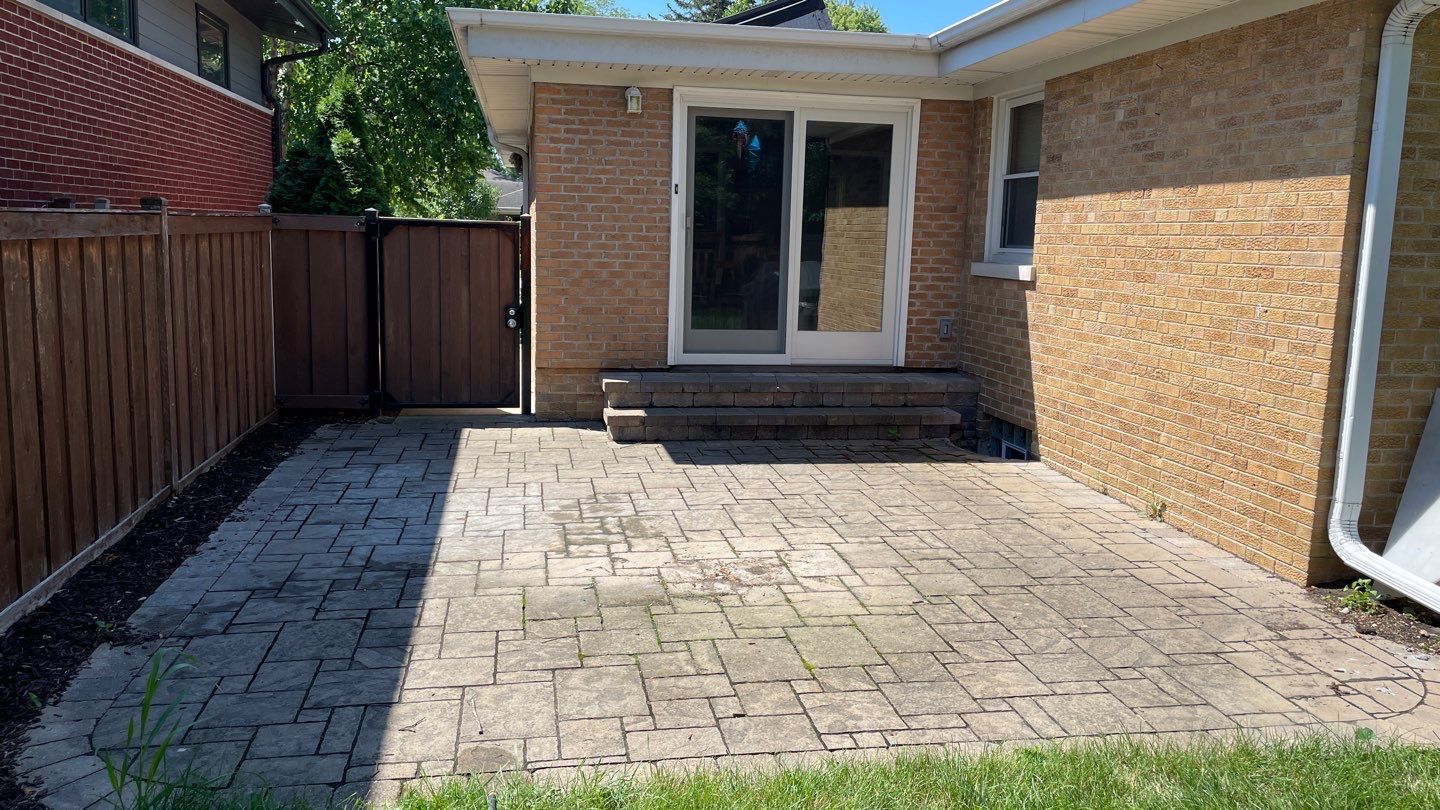 Brick paver clean, sand and seal.  using Polysweep polymeric sand by Northern Power Washing LLC.