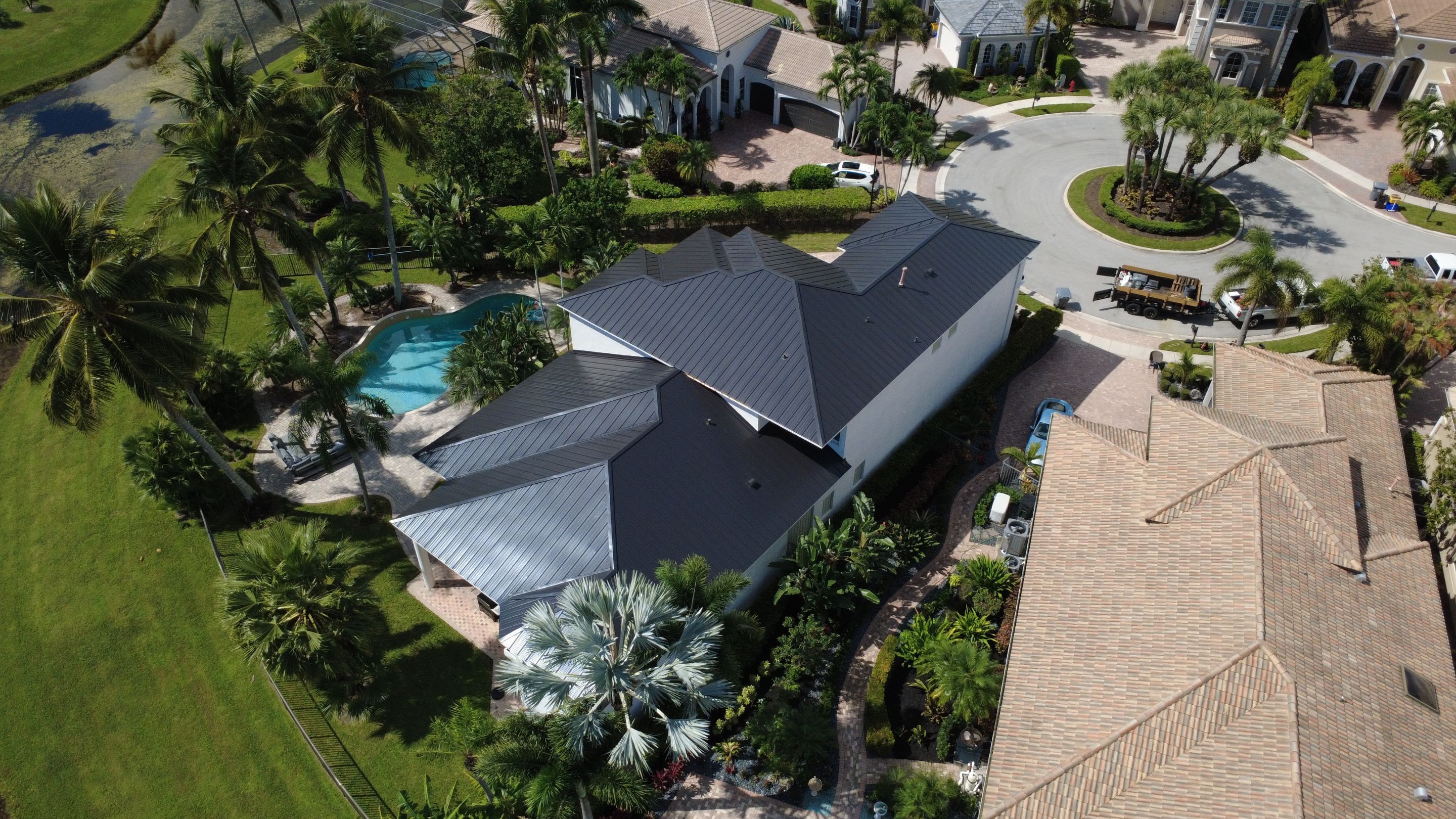 Residential Roofing Installation using 1" Nail strip metal roof by BLUES BROTHERS ROOFING