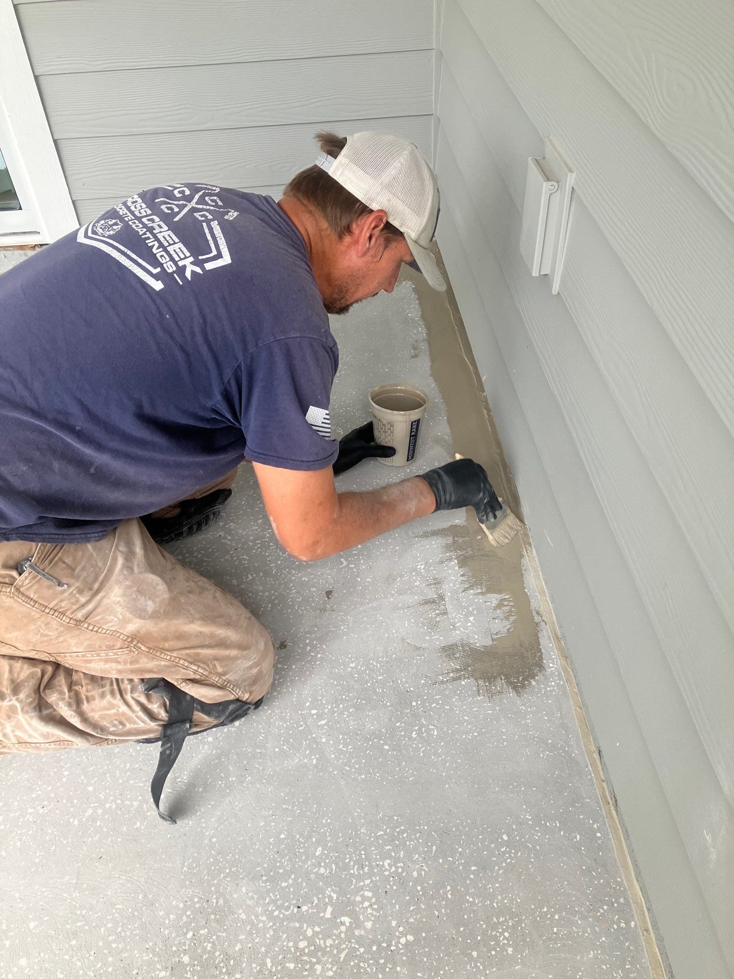 Back Porch in Mediterranean  by Cross Creek Concrete Coatings