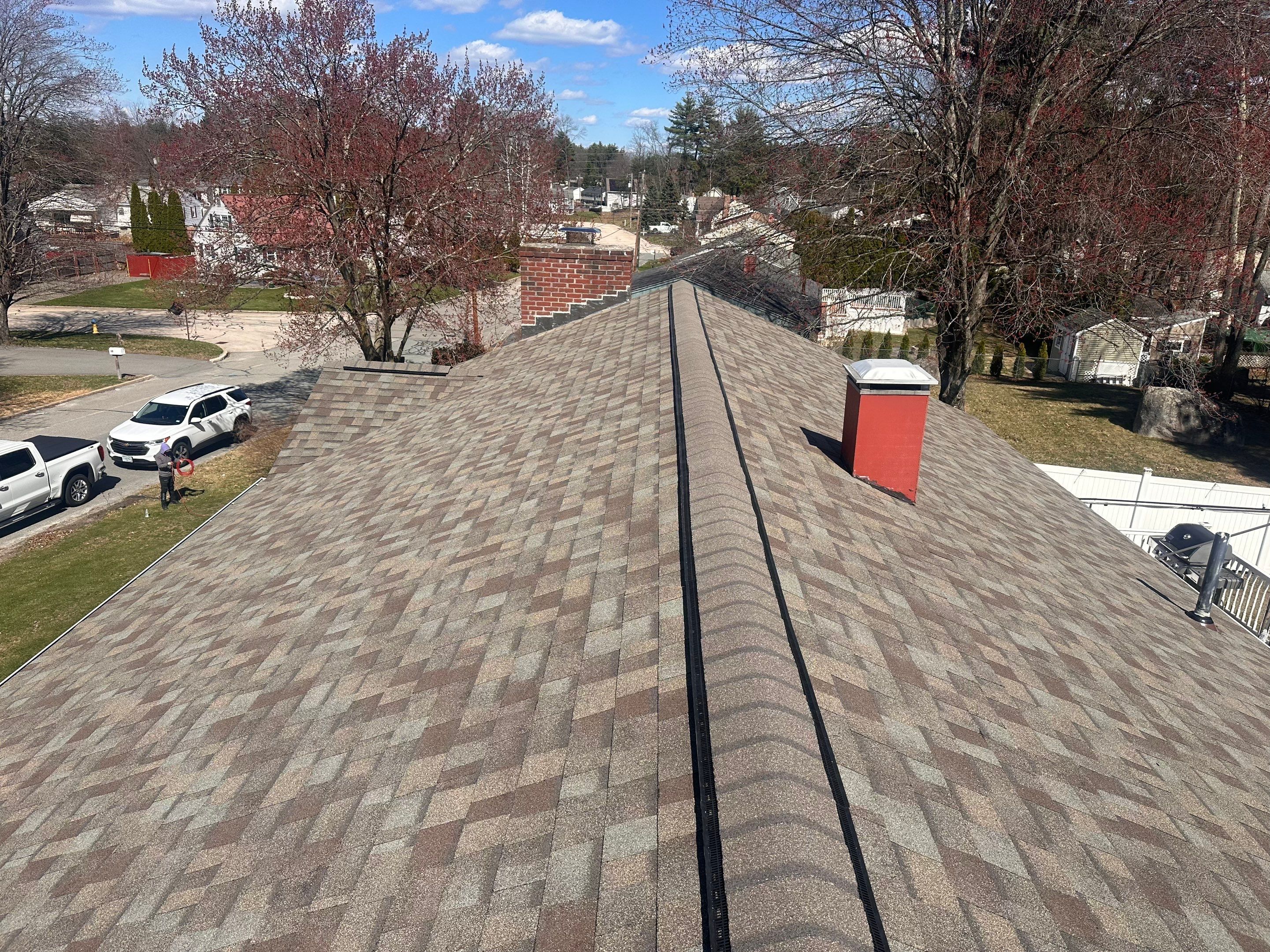Full Residential Roof Replacement and Chimney Reflashing in Nashua by Tall pine roofing
