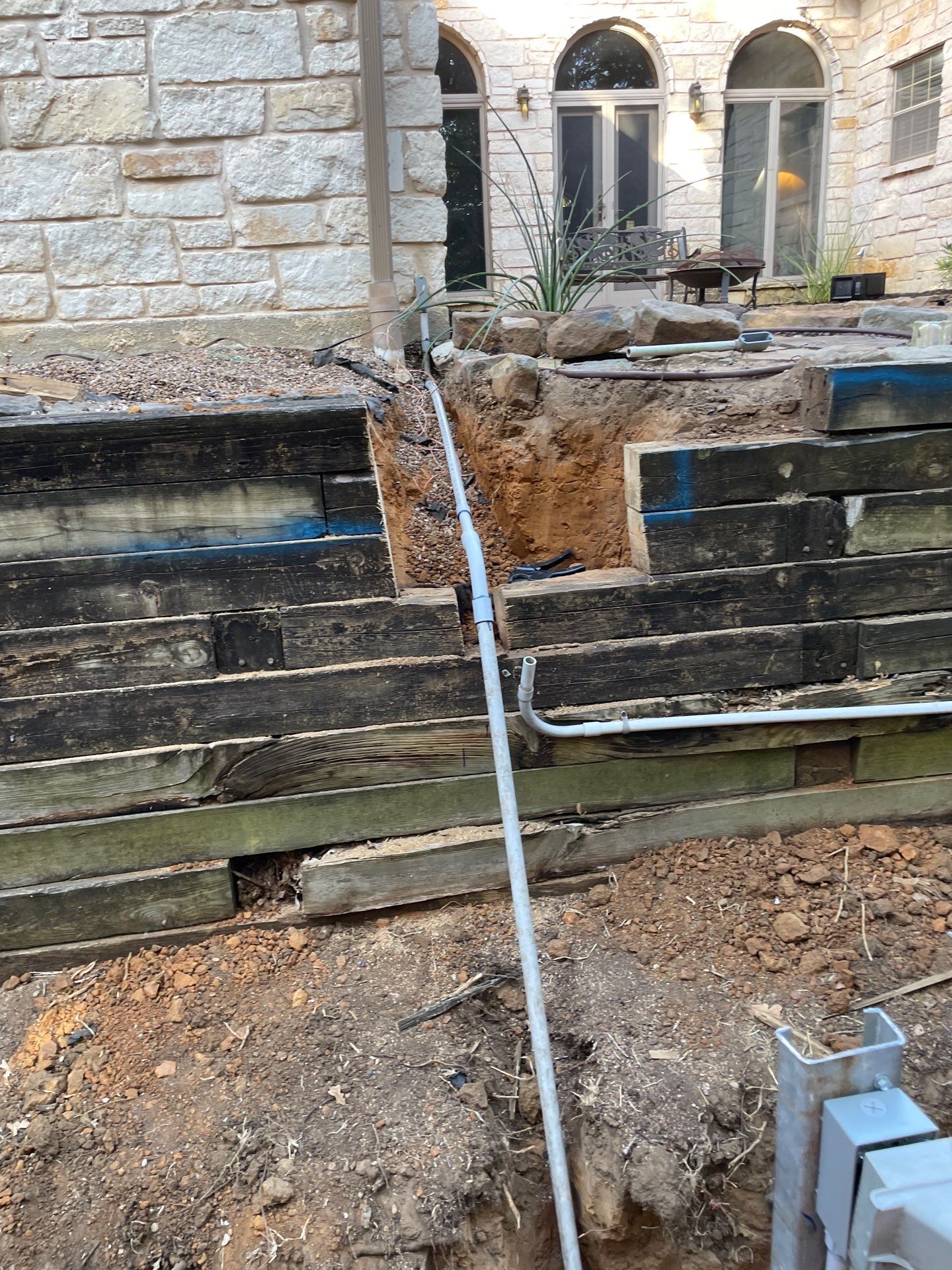 In Progress Retaining Wall Project by Peterson’s