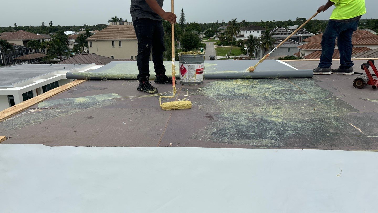 Residential Install of Flat TPO by International Roofing