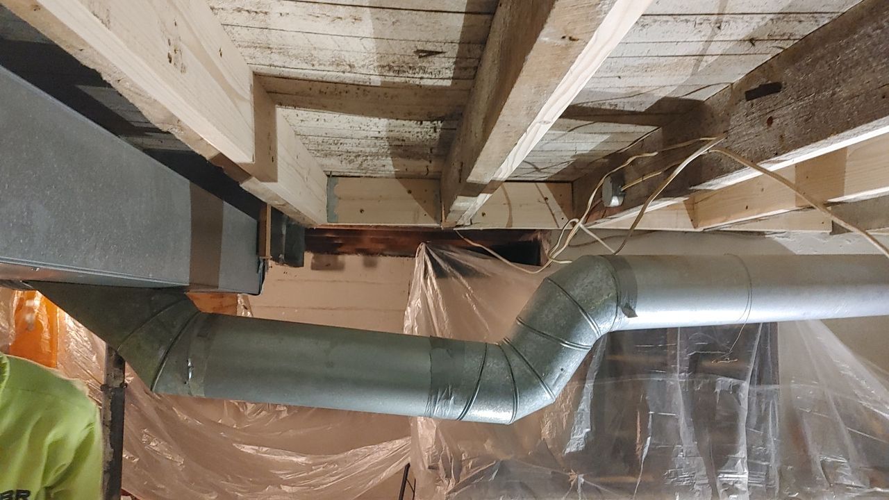 Structural Wood Reinforcement using Structural Wood and Steel Reinforcements (Main Floor Joist) by Toledo Basement Repair