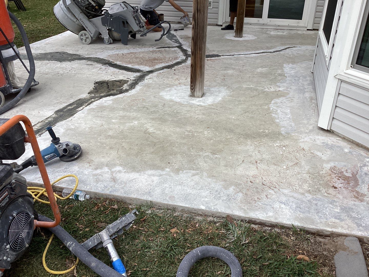 Patio using Pebble Beach by Amvet concrete coatings llc