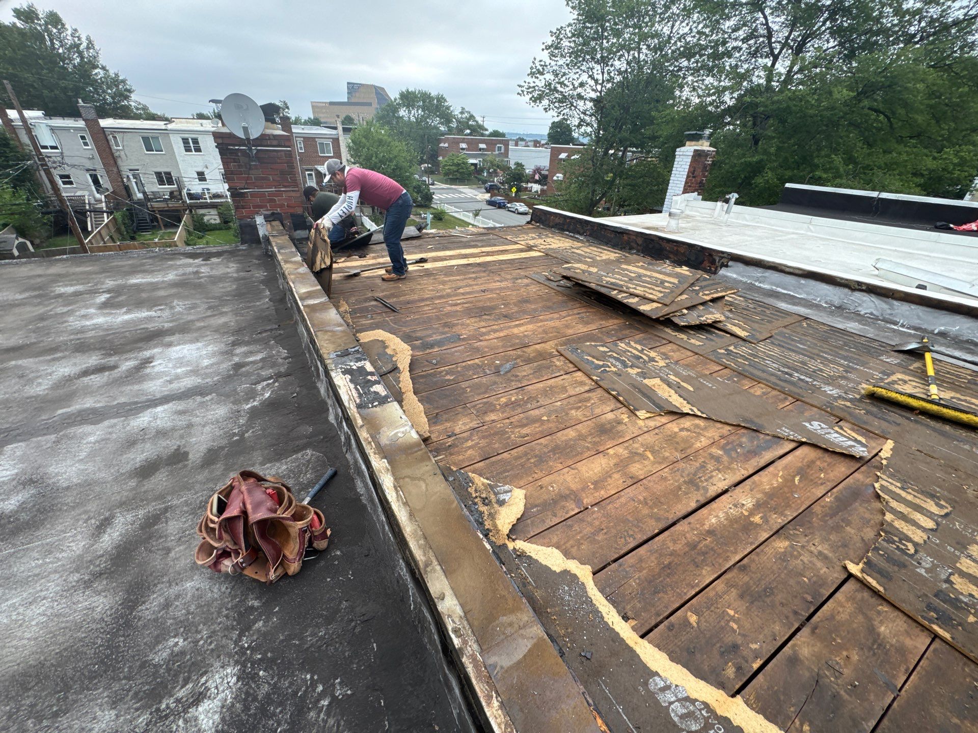 Alexandria Rowhouse TPO Flat Roof Replacement by Ridge Armor Renovations