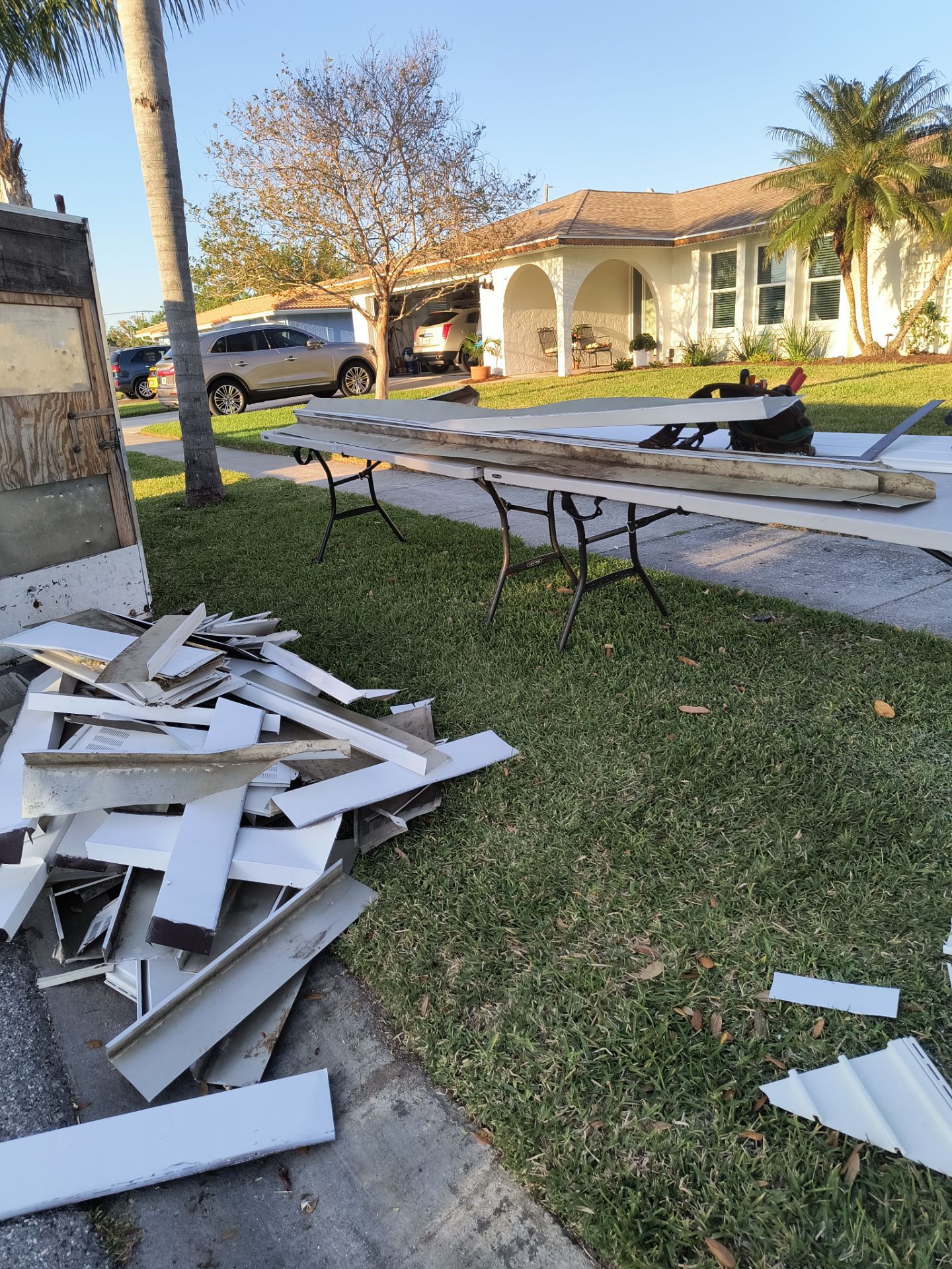 Aluminum White Soffit Installation in Sarasota FL by Gutter Professors