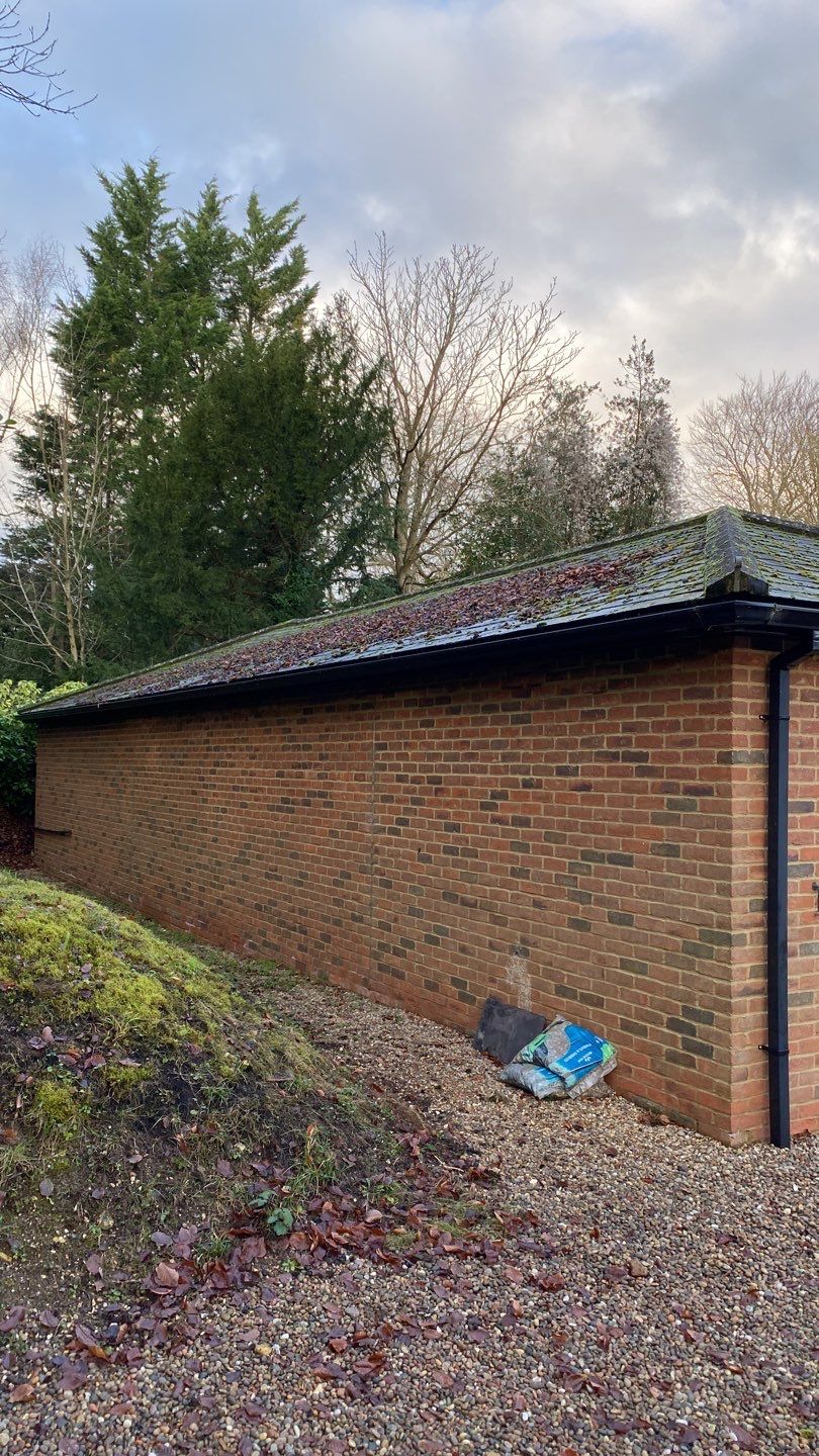 Garages Roof Cleaning using Honda 15lpm Low Pressure Washing Machine by Ges Exterior Cleaning ltd