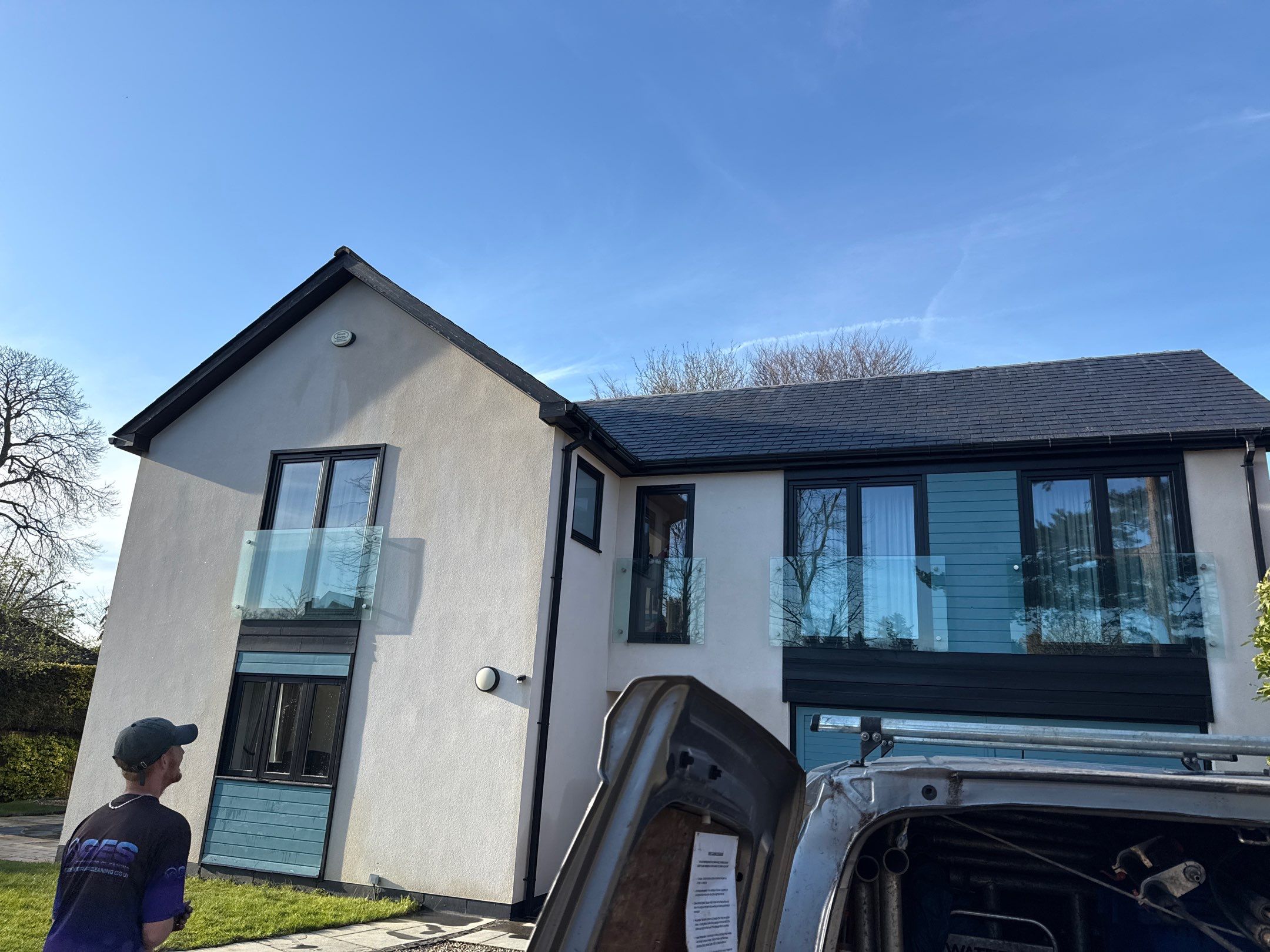 Render and Roof clean using Softwash Equipment by Ges Exterior Cleaning ltd