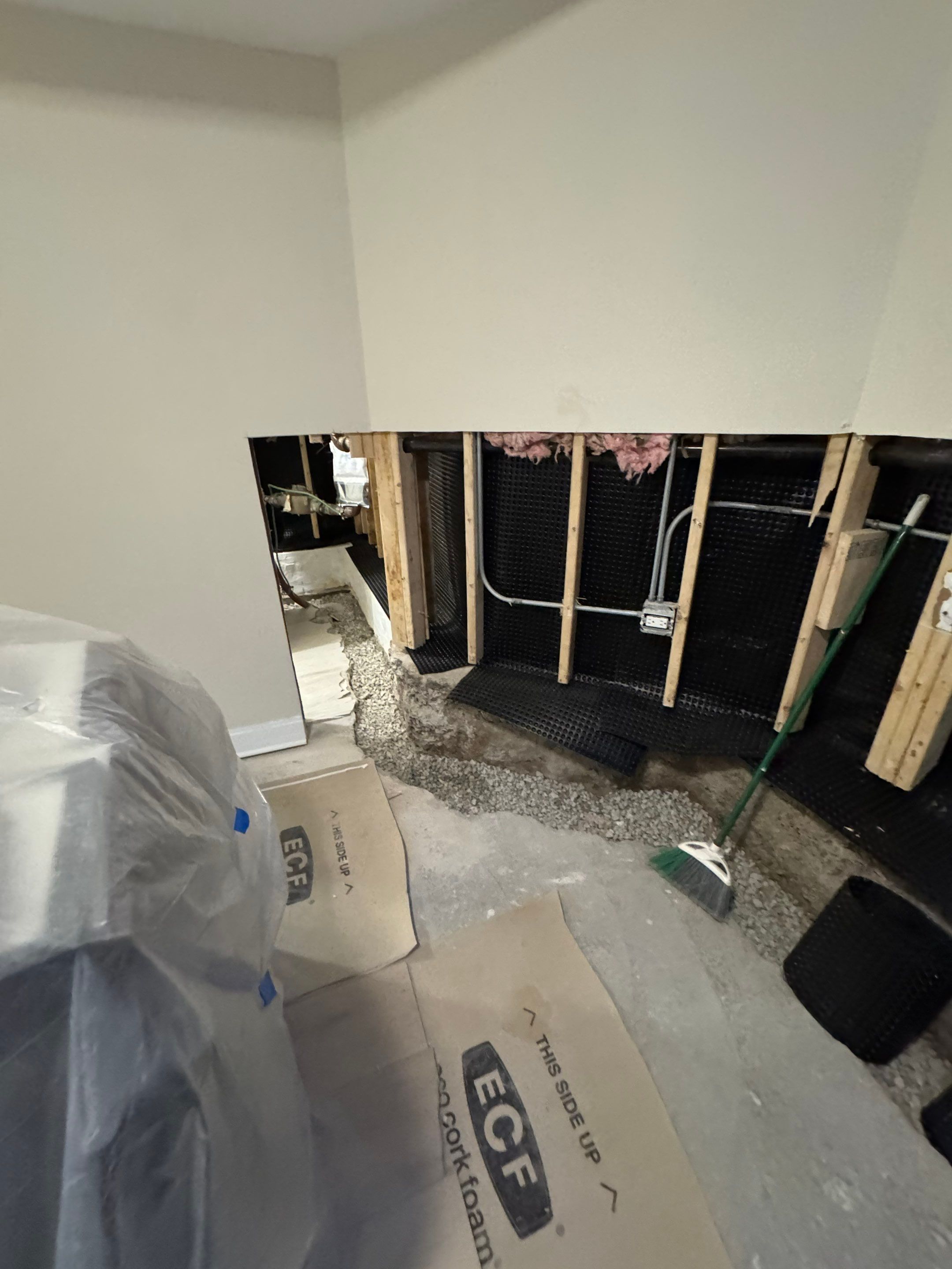 North Side Drain Tile System by Area Wide Waterproofing