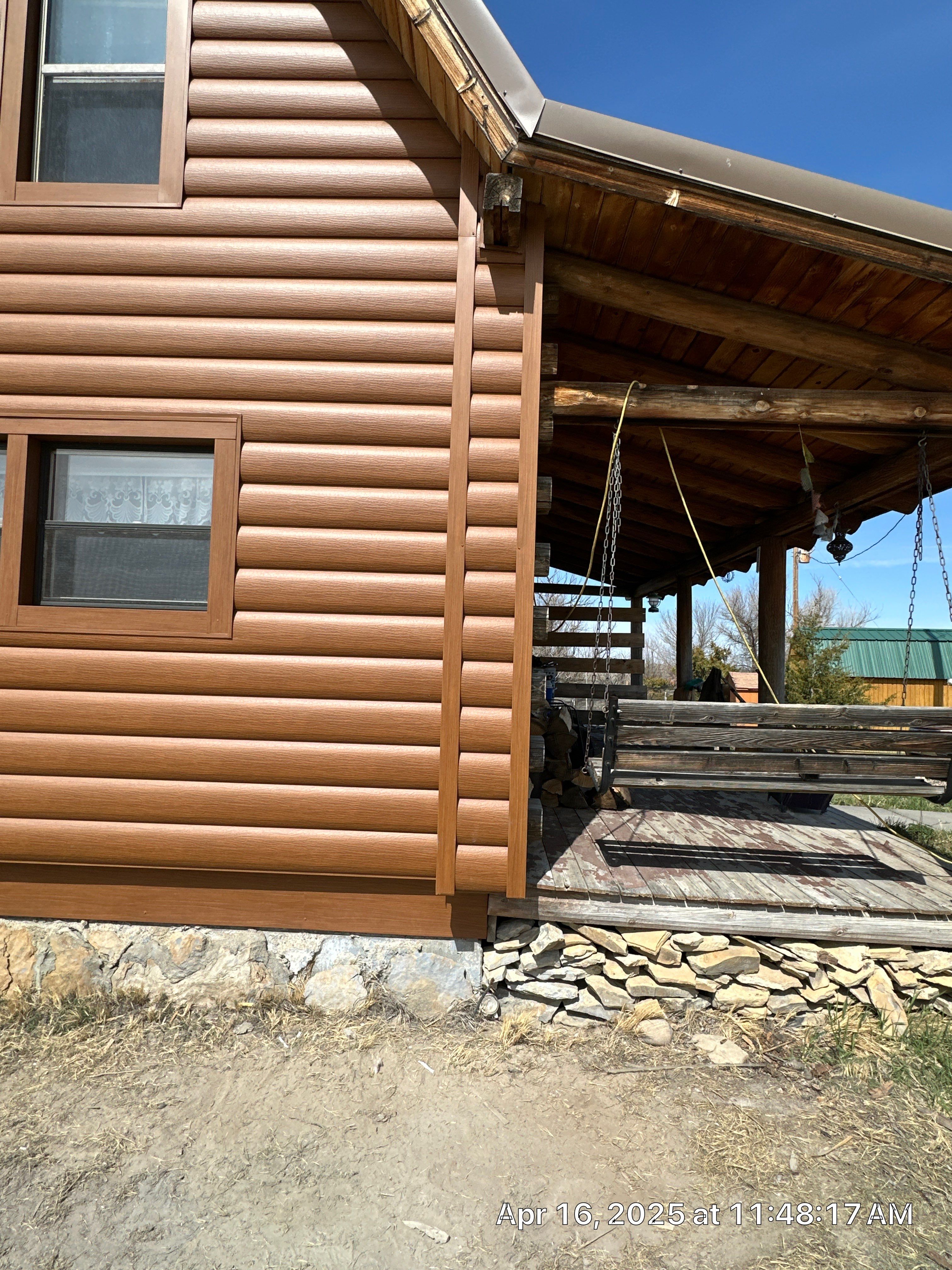Siding Installation using Log Siding by Lynnrich Seamless Siding, Windows & Doors