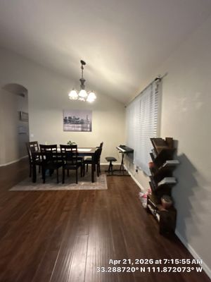 Dark Wood-Look Laminate Flooring Installation in Chandler Dining Room