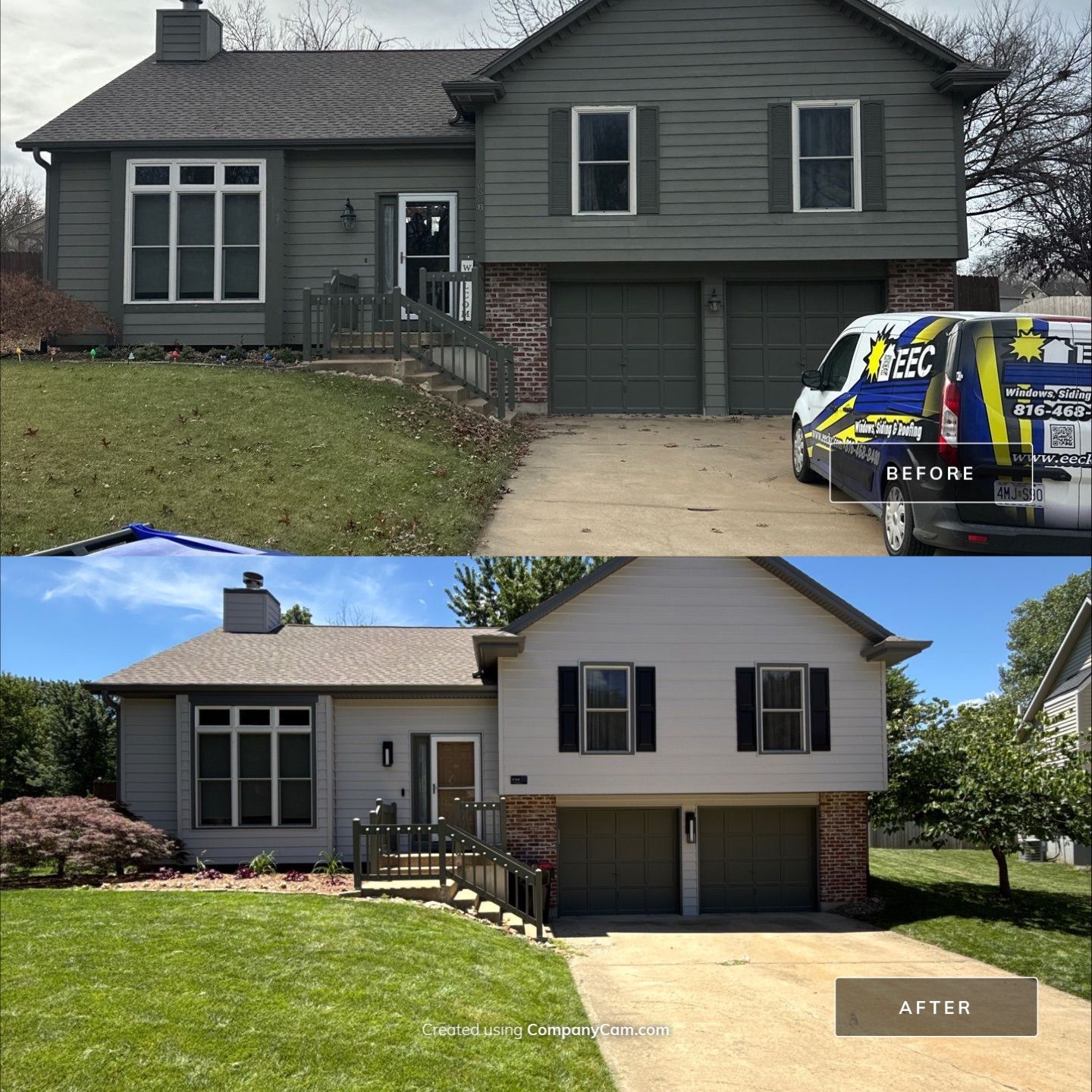 Whole-Home Craneboard Siding Replacement and Exterior Renovation in Shawnee by EEC Windows, Siding & Roofing