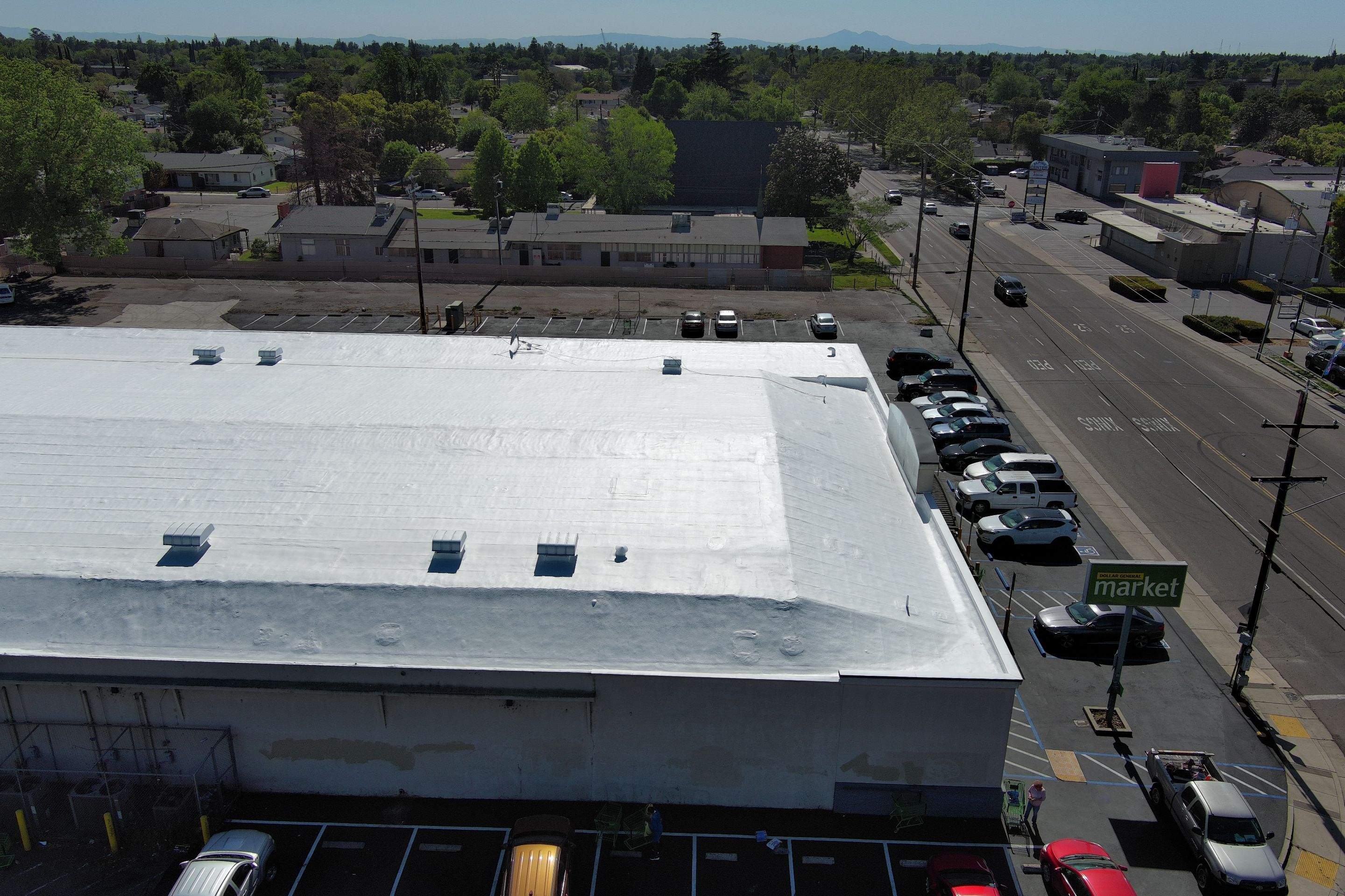 Foam Refurbish using Conklin Benchmark/PUMA XL coatings and spray foam by Straight Edge Roofing Inc