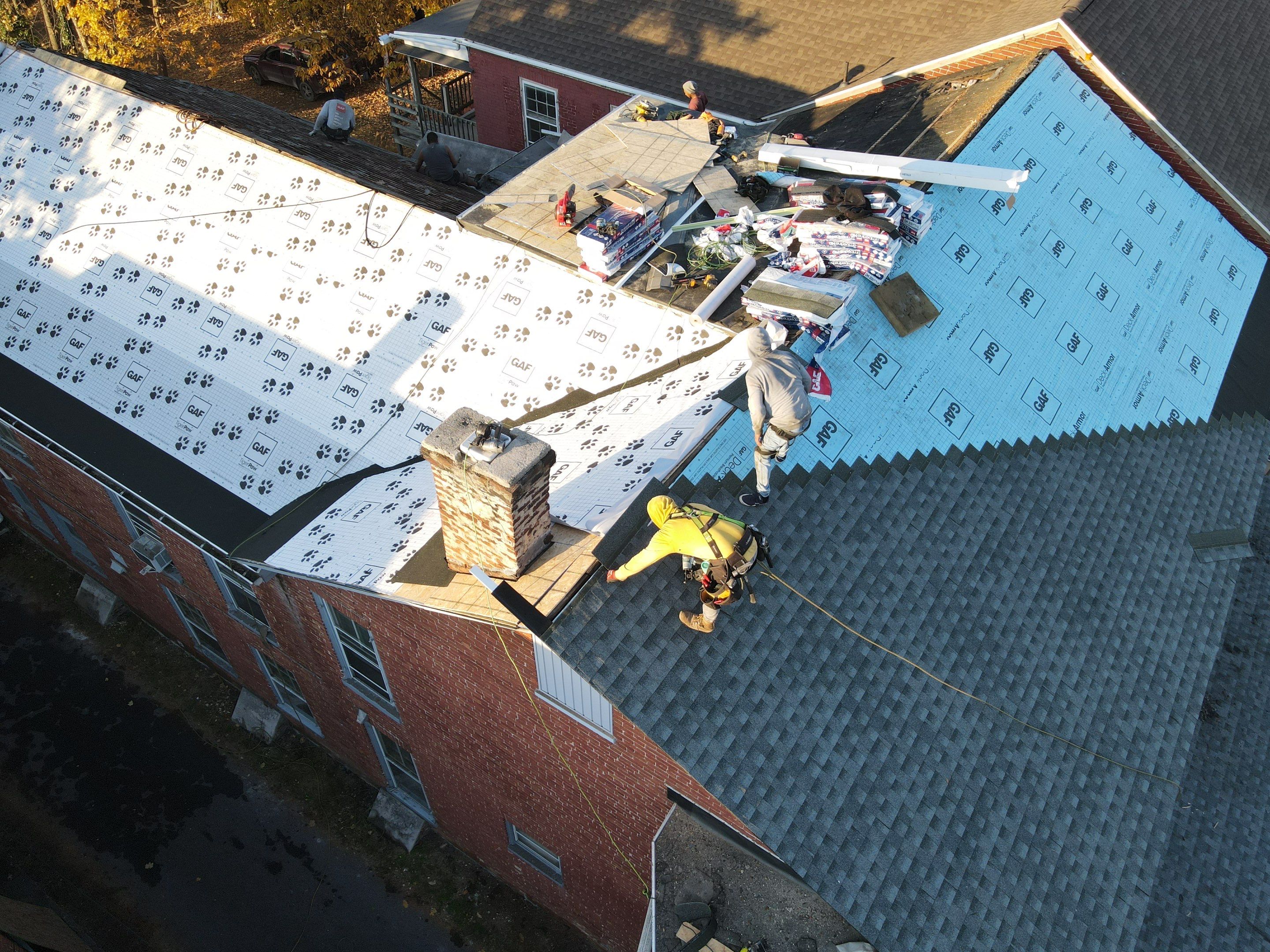 Commercial Roofing Installation using Gaf Hdz Architectural Shingle by Teflon Roofing