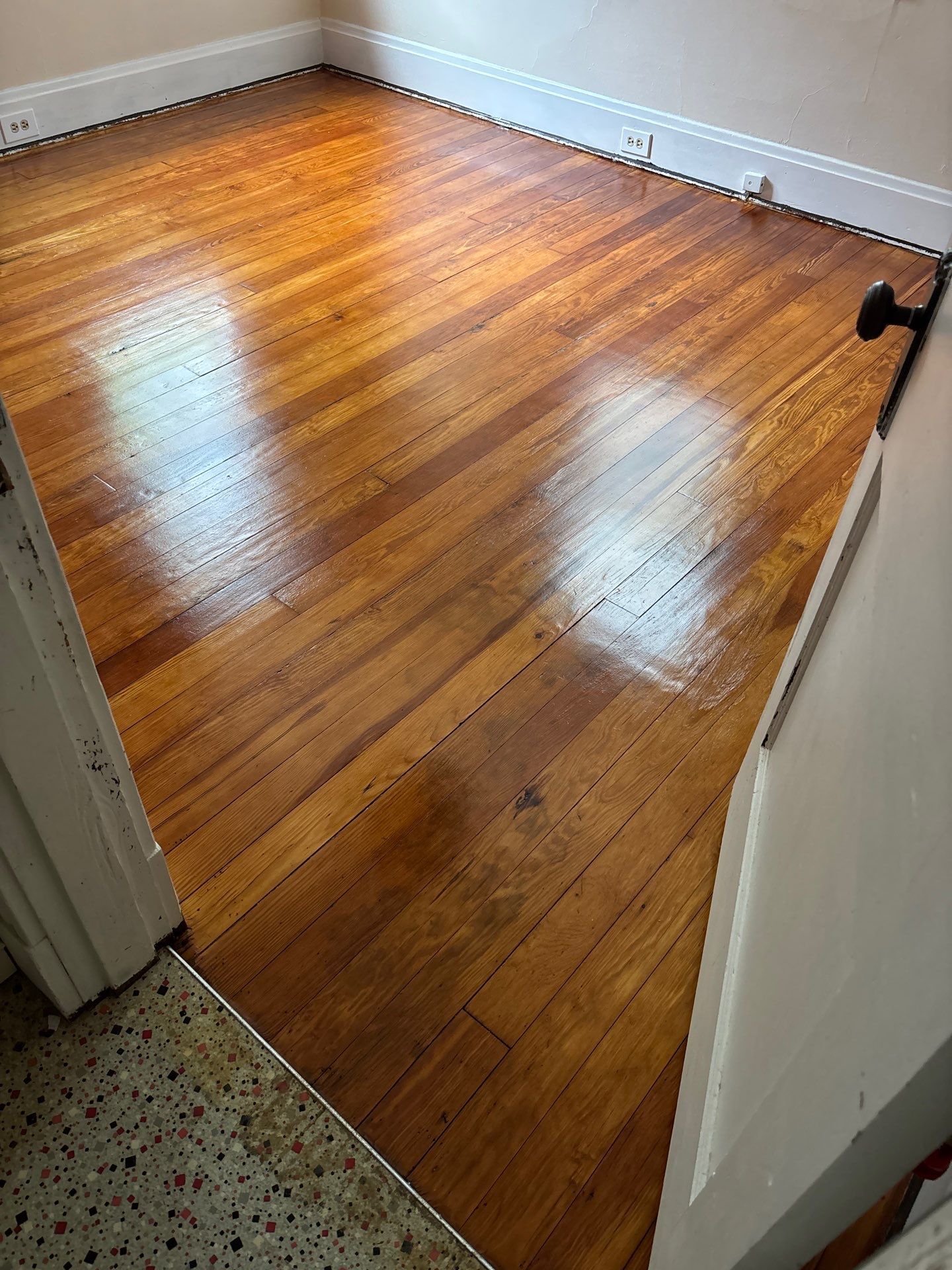 Refinished Honey Hardwood Flooring Throughout Latonia Home by Footprints Floors Kentucky