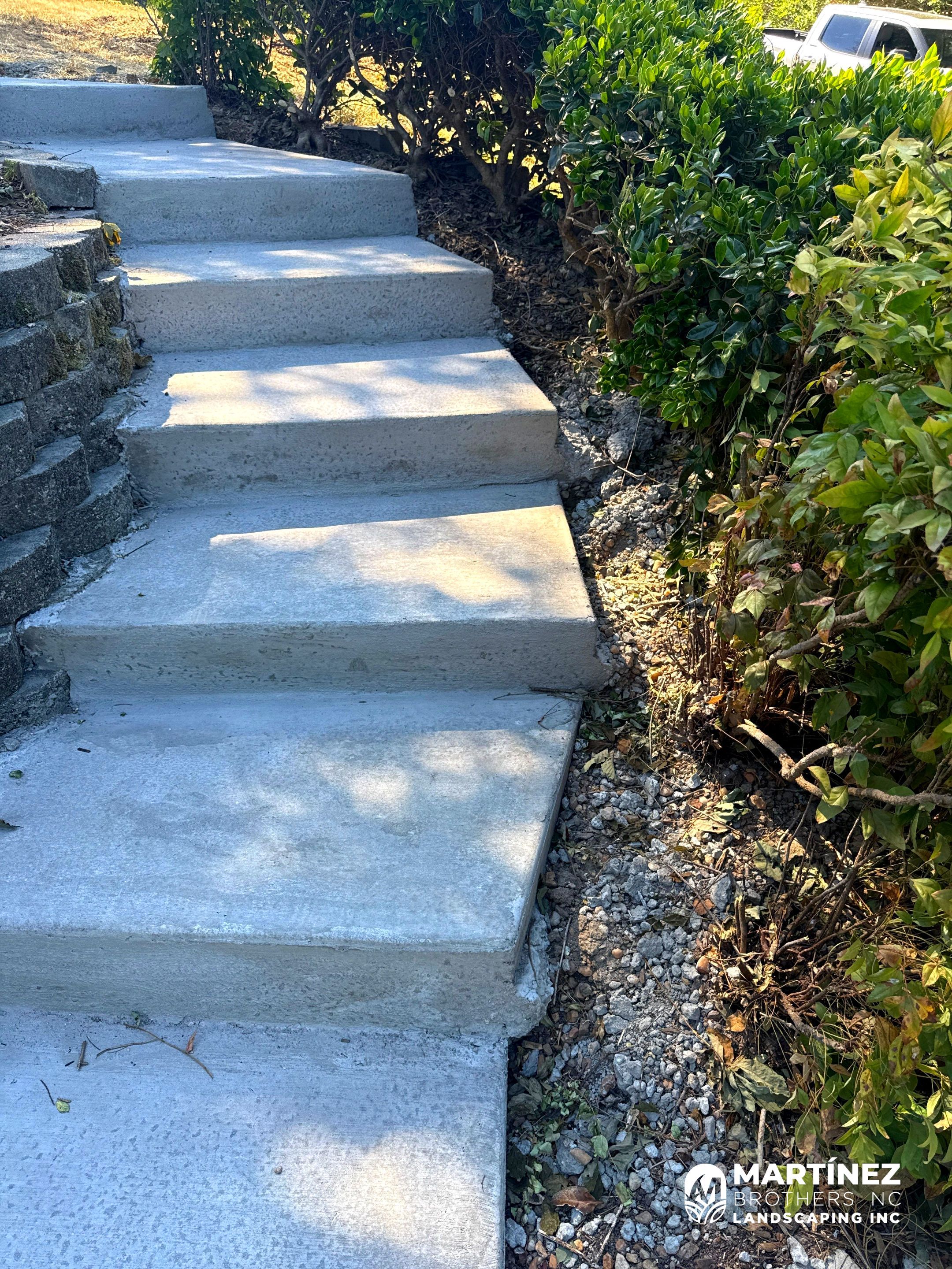 Concrete transformation in Durham by Martinez Brother’s Nc Landscaping Inc